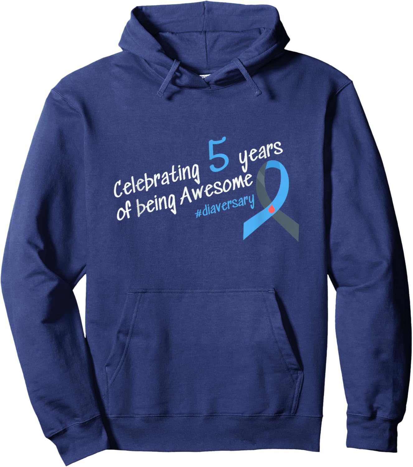 Fifth Diaversary, Celebrating 5 years of being Awesome Hoodie - Hoodie | Navy