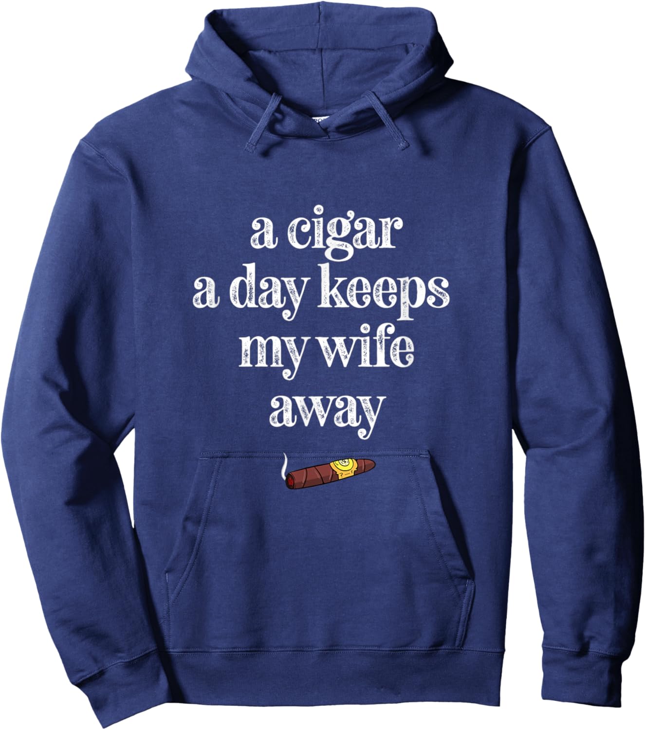 Cuban Cigar Funny Marriage Couple Smoker Hoodie - Hoodie | Navy
