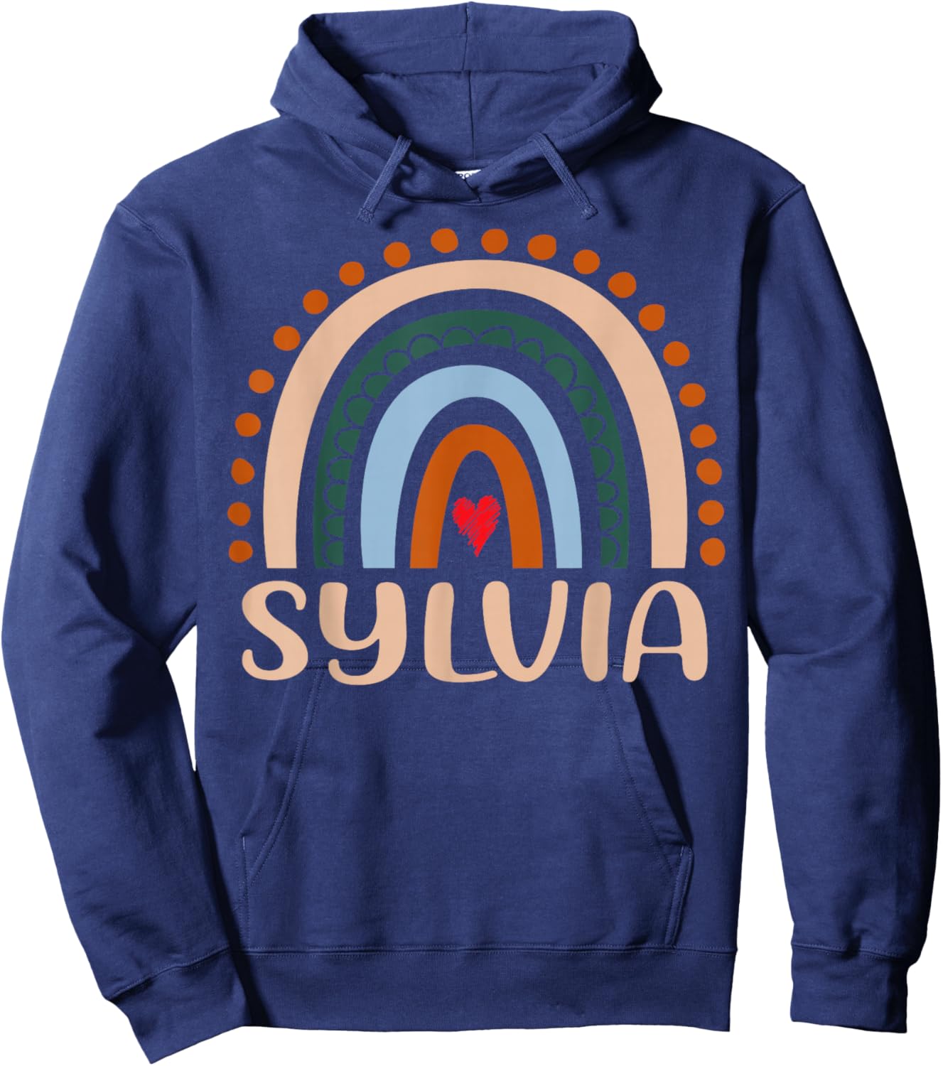 Sylvia Name Personalized Funny Women Rainbow Sylvia Hoodie - Hoodie | Navy