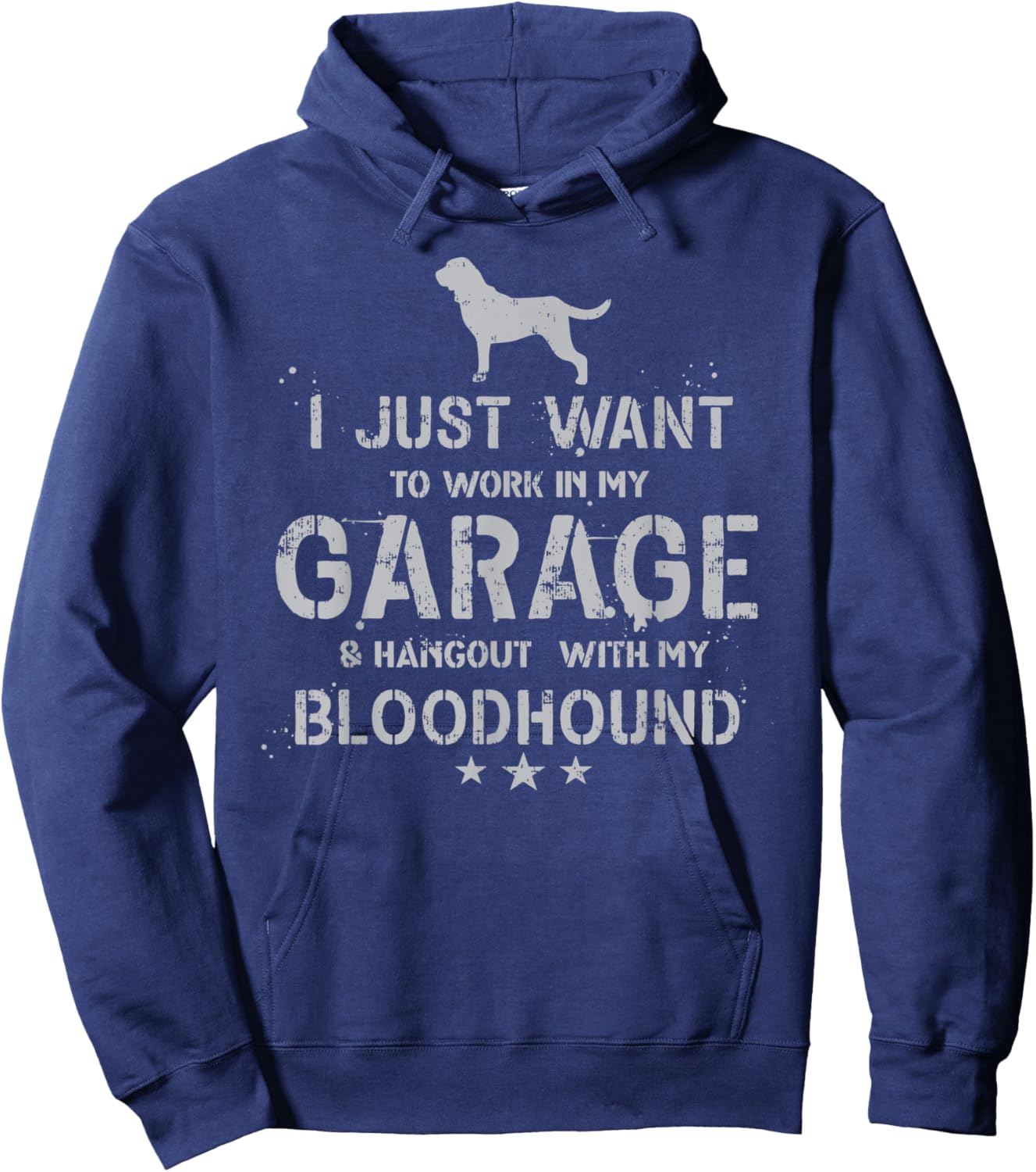 Funny Bloodhound Dad Garage Men Hang Hoodie - Hoodie | Navy