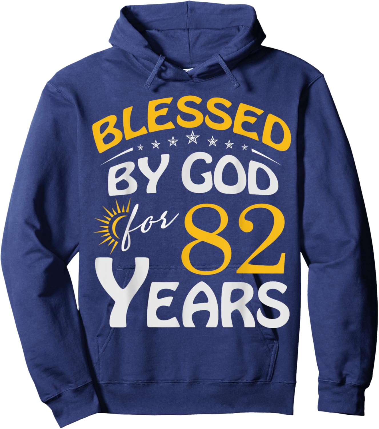 Vintage Blessed by God For 82 Years Old Happy 82nd Birthday Hoodie - Hoodie | Navy