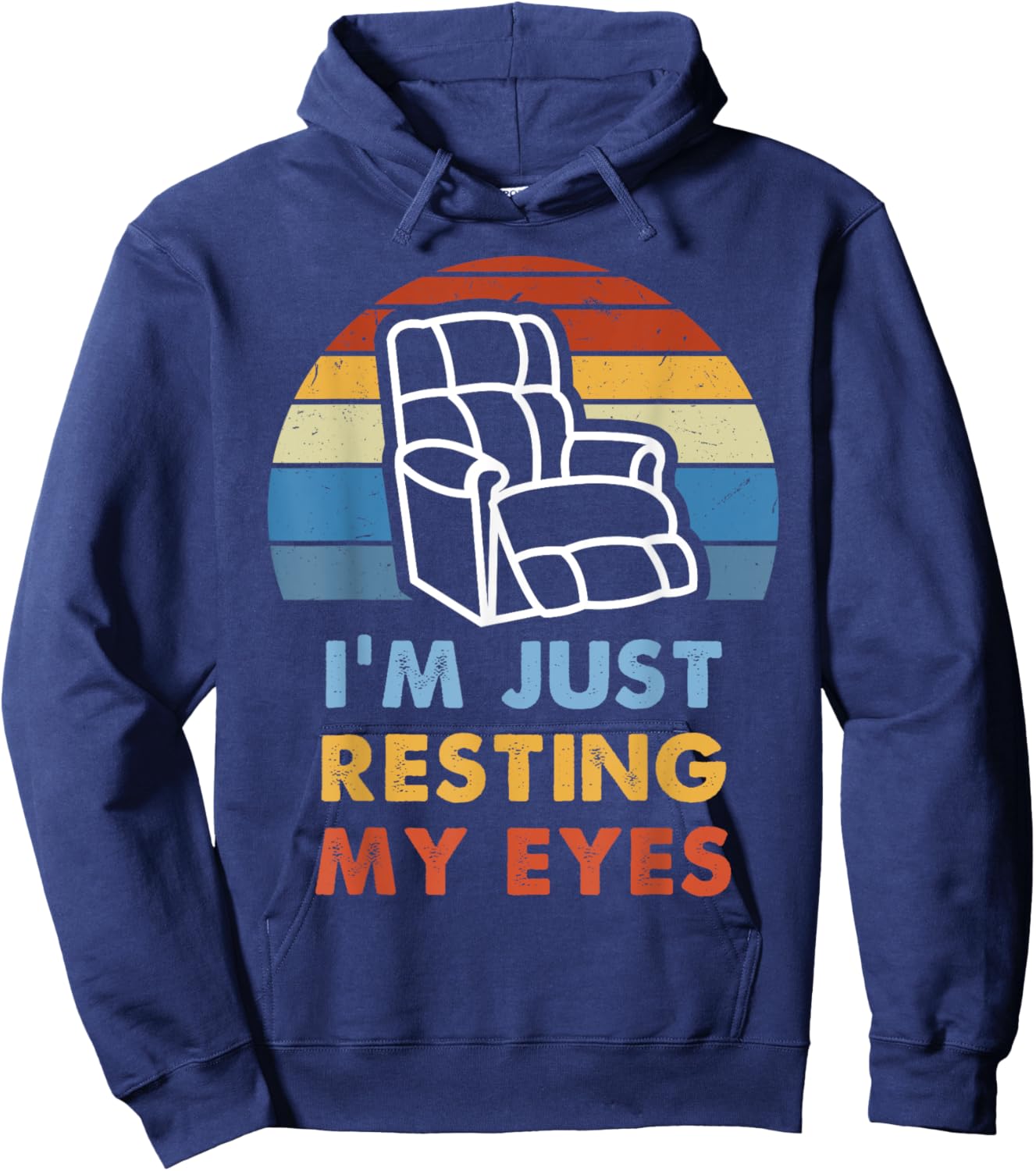 I'm Just Resting My Eyes Funny Vintage Dad Grandpa Gifts Hoodie - Hoodie | Navy