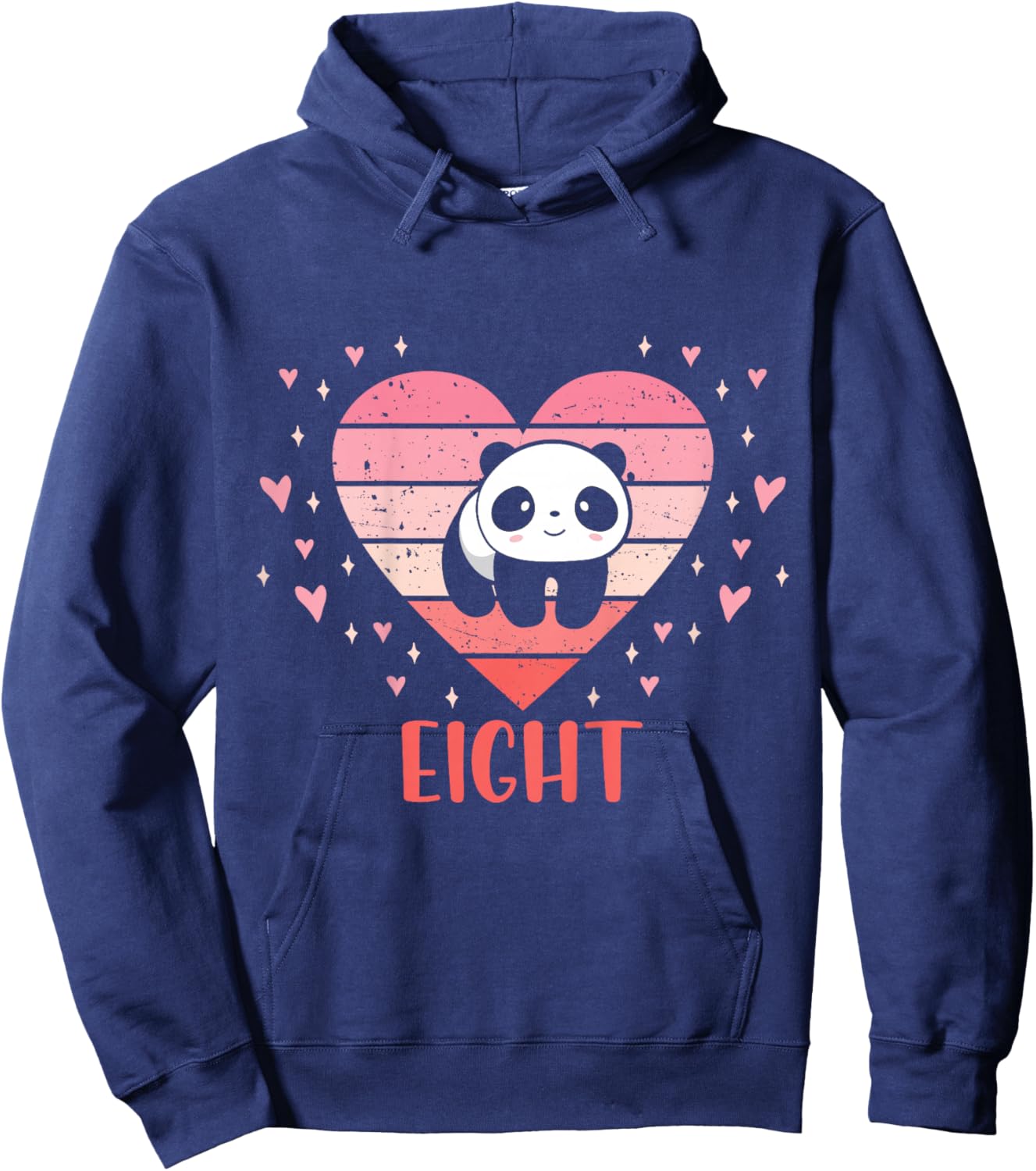 8 Year Old Cute Panda Birthday Girl 8th B-day Hoodie - Hoodie | Navy