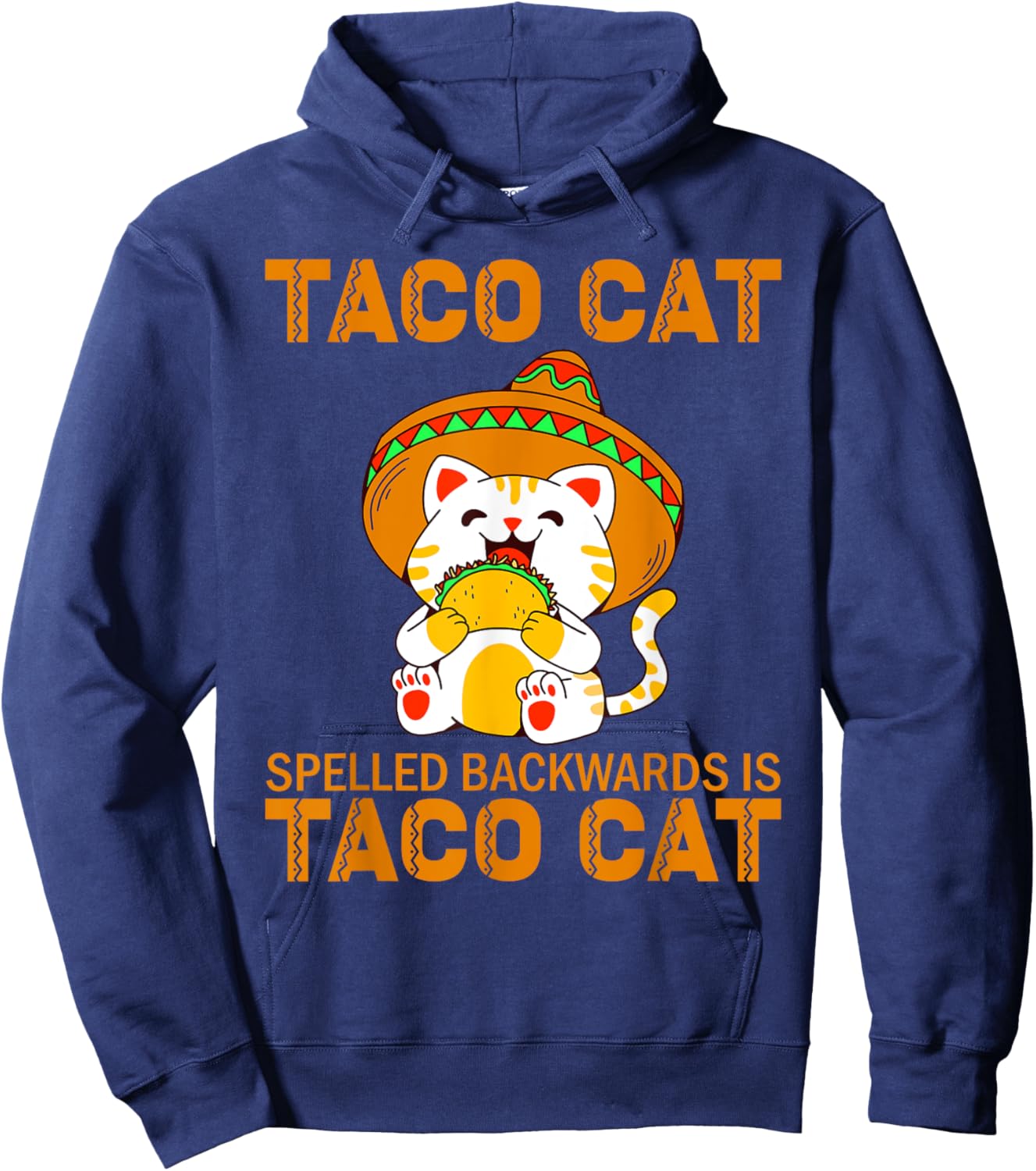 TacoCat for Kids Taco Cat Cinco de Mayo TacoCat Kids Cat Hoodie - Hoodie | Navy