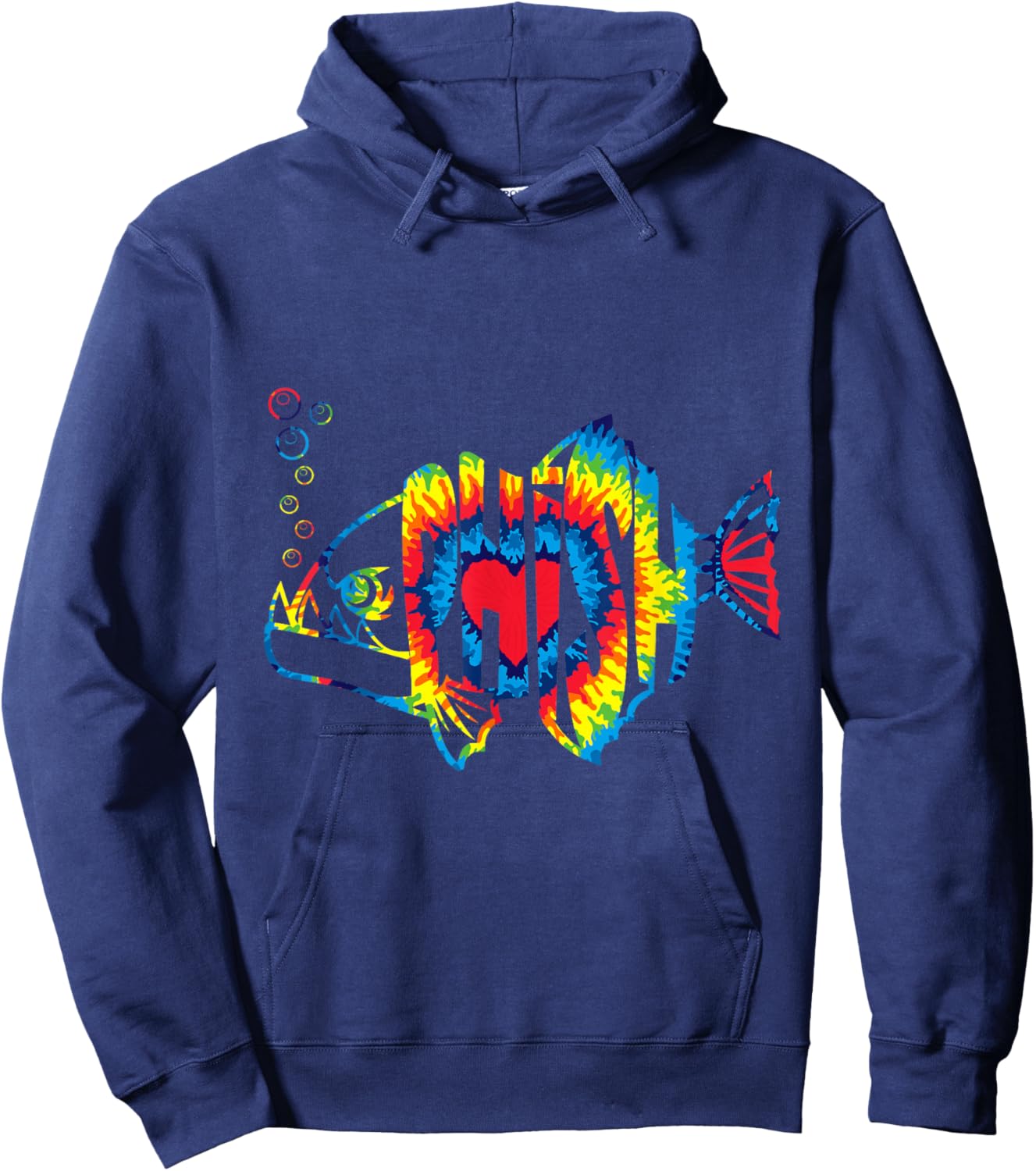 Colorful Phish-Jam, Tie-Dye For Fisherman, Fish Outfits Hoodie - Hoodie | Navy