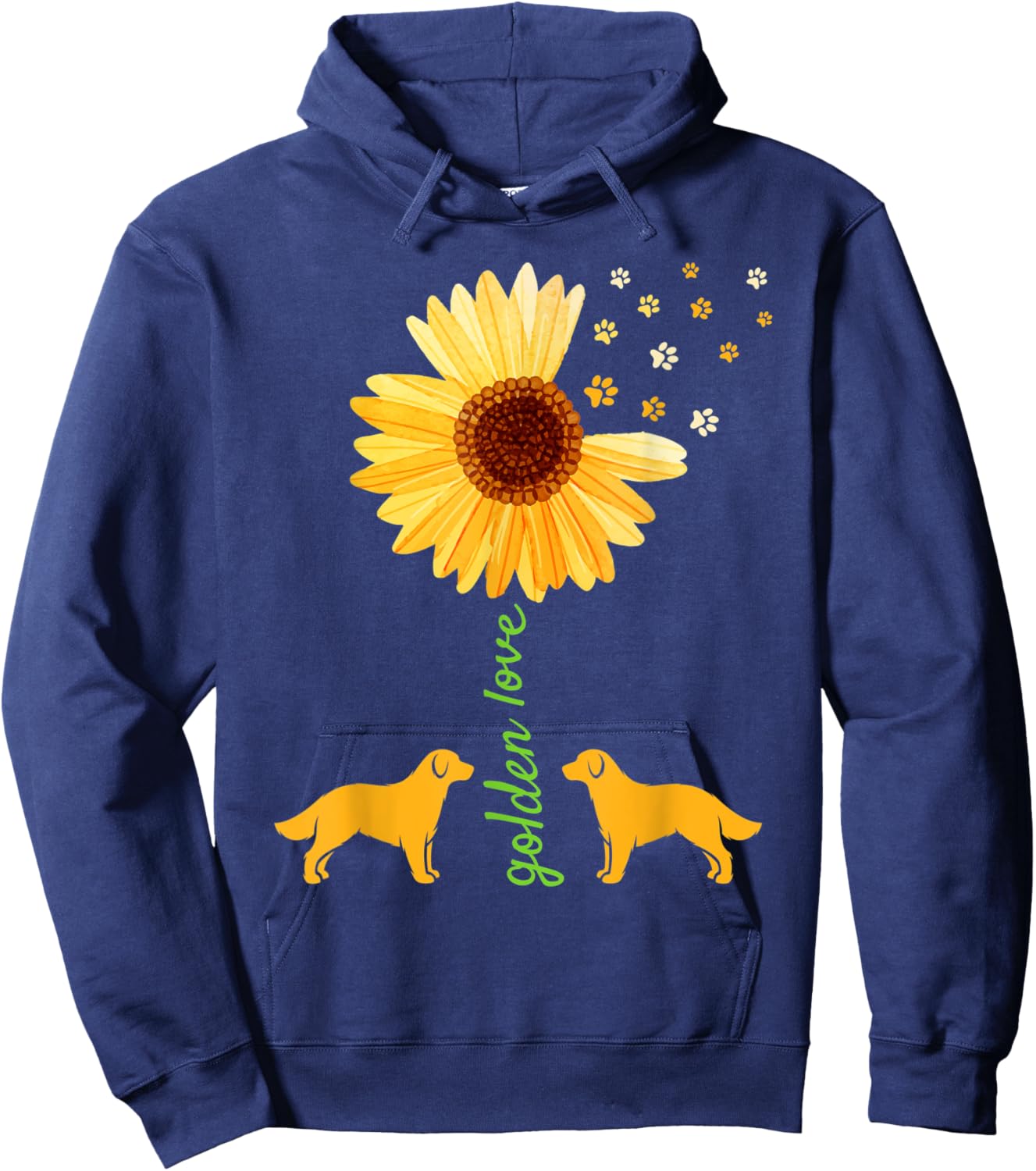 Golden Retriever Sunflower Women Dog Mother Hoodie - Hoodie | Navy