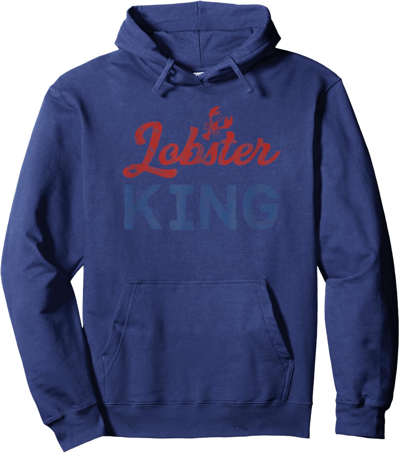 Men's Lobster King Funny Seafood Boil Maine Lobster Hoodie - Hoodie | Navy