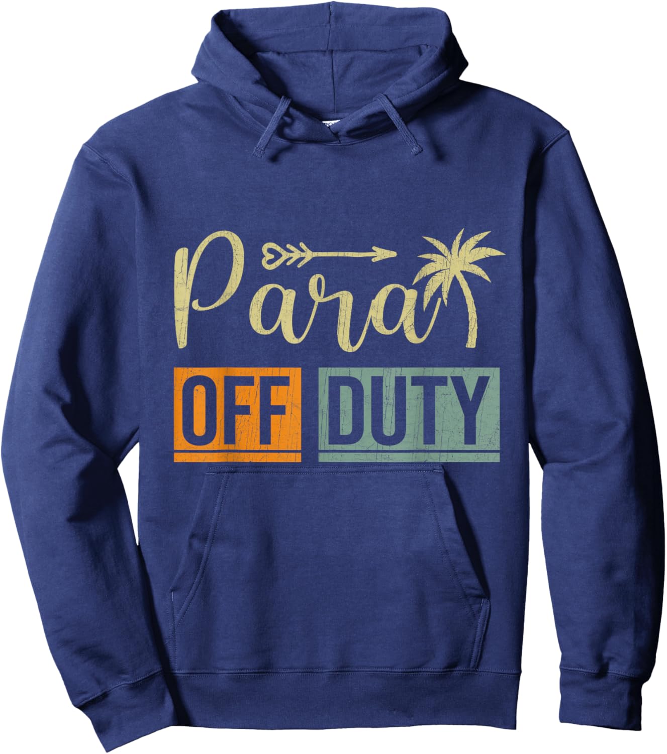 Retro Style Summer End of School Year Para Off Duty Men Women Hoodie - Hoodie | Navy