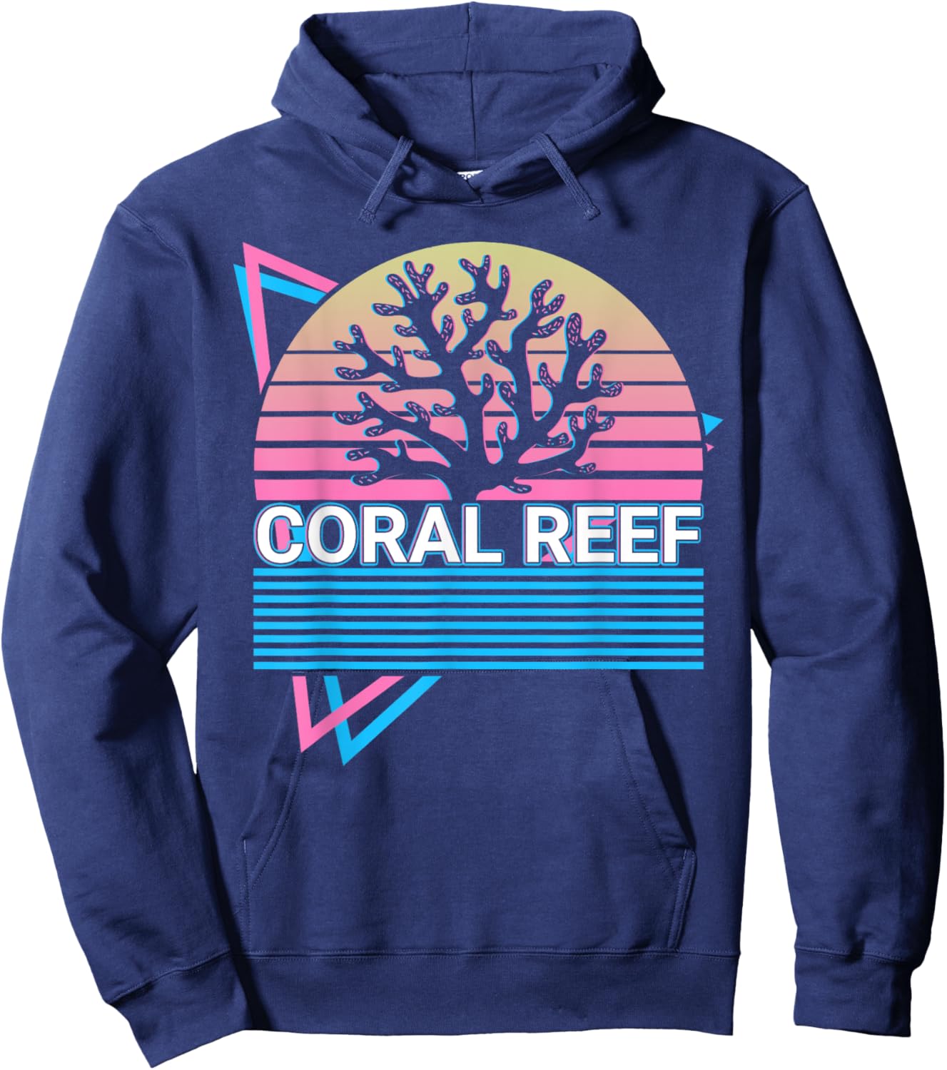 Coral Reef Retro Hoodie - Hoodie | Navy