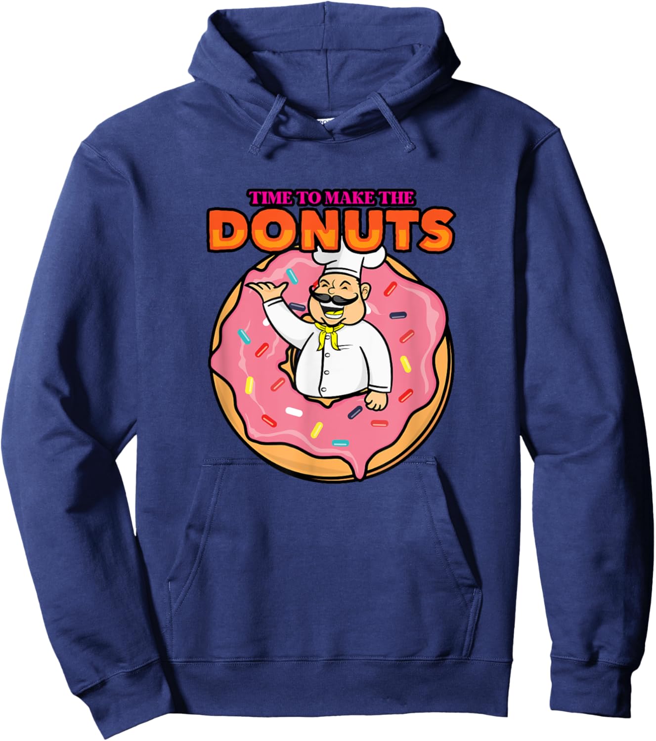 Time To Make Donuts Funny Vintage Retro 80s Dessert Lover Hoodie - Hoodie | Navy