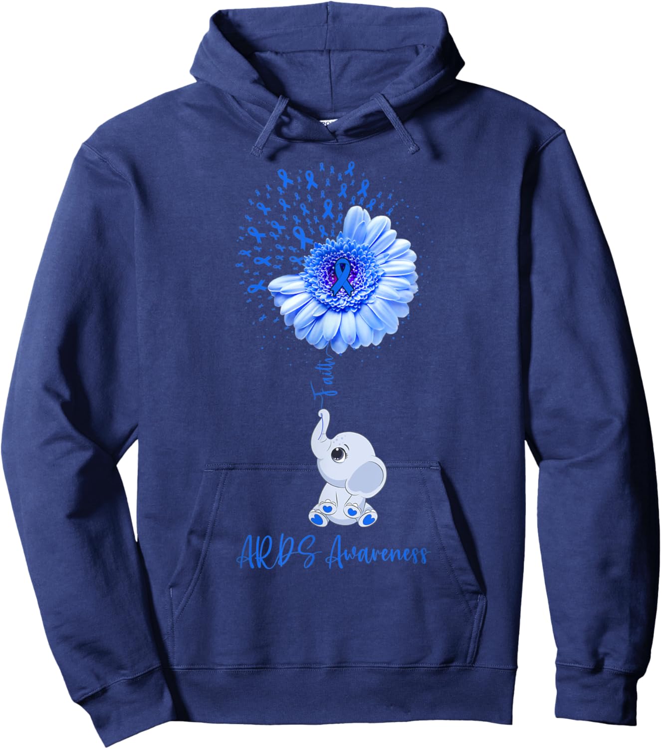 ARDS Awareness Faith Elephant Survivor Fighter Hoodie - Hoodie | Navy