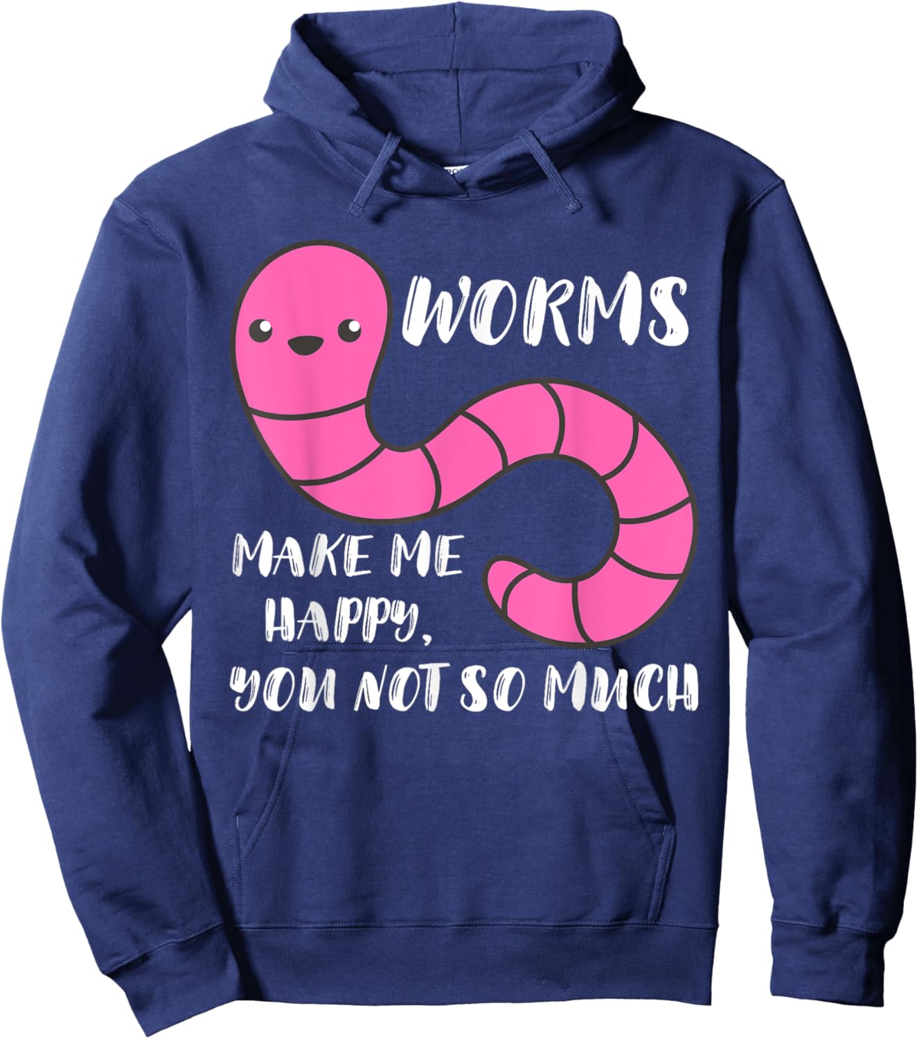 Worm Farmer Worms Makes Me Happy Vermiculture Worm Farming Hoodie - Hoodie | Navy