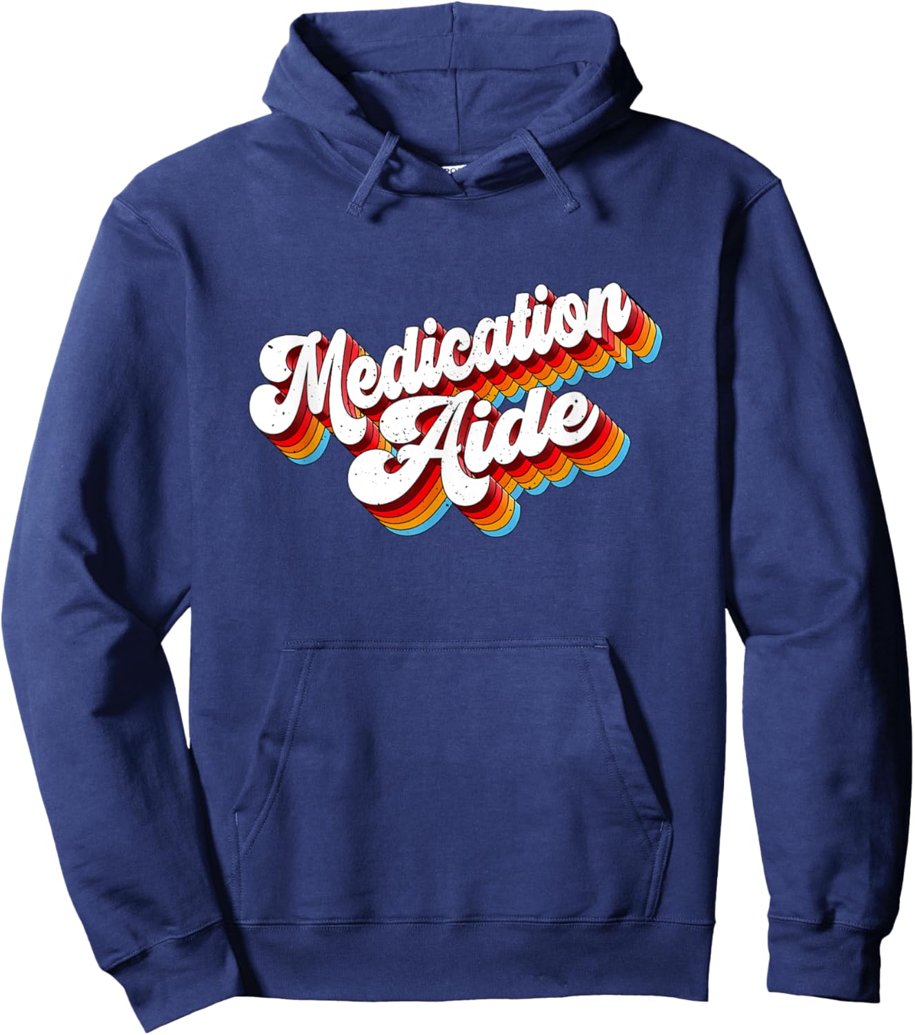 Medication Aide Job Appreciation Retro Hoodie - Hoodie | Navy