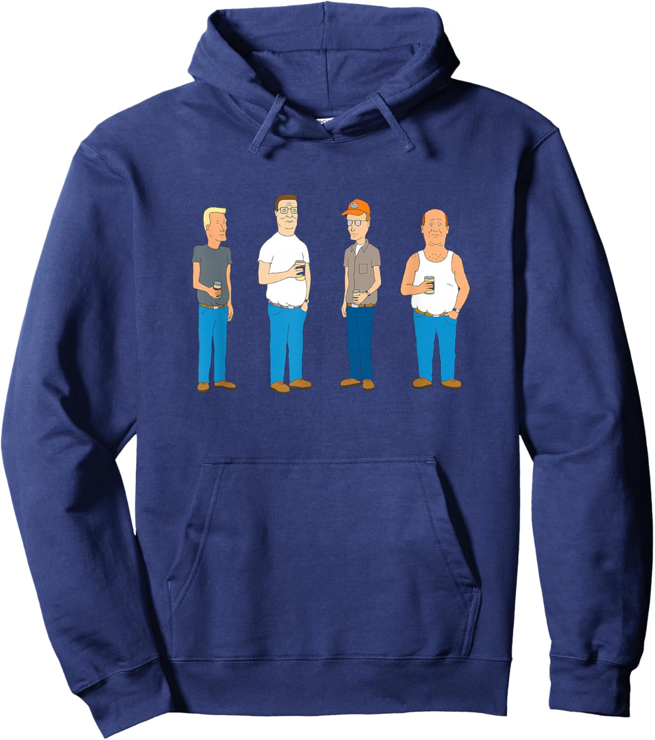 King of The Hill Four Guys in The Alley Cartoon Hoodie - Hoodie | Navy