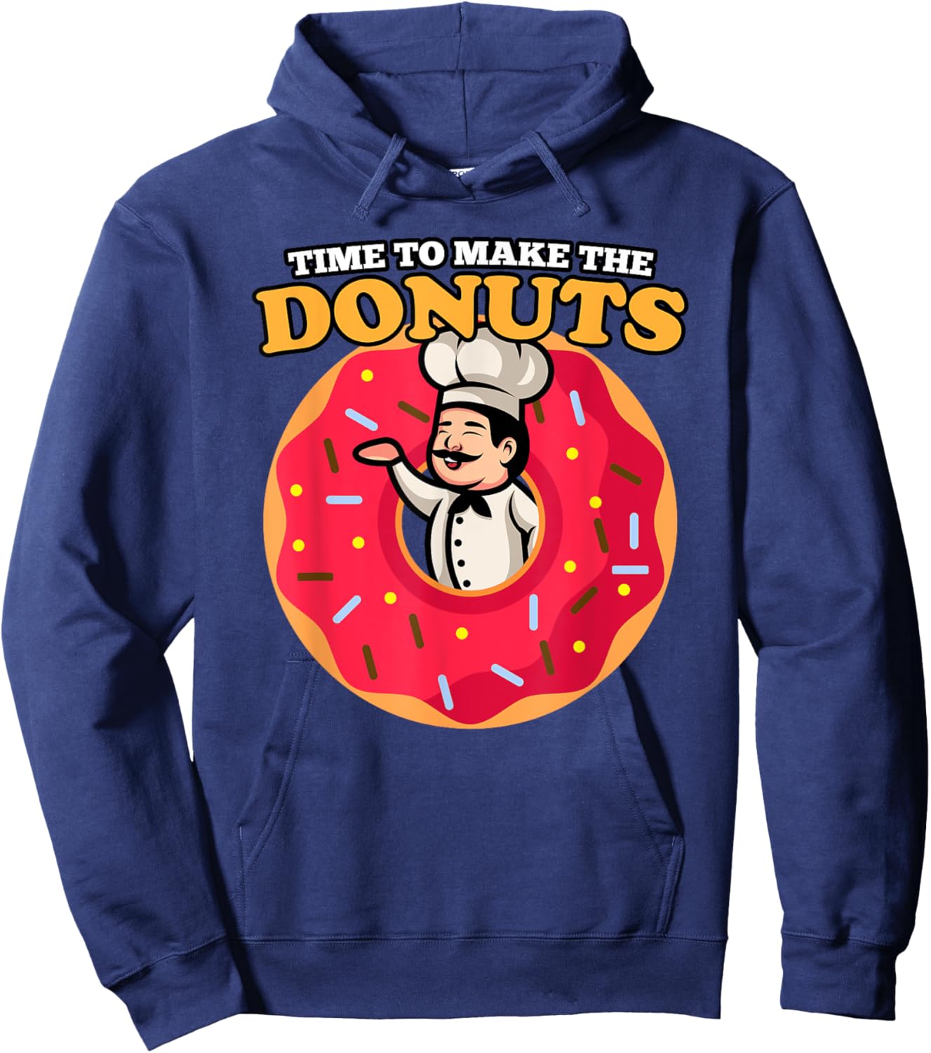 Time To Make Donuts Funny Vintage Retro 80s Dessert Lover Hoodie - Hoodie | Navy