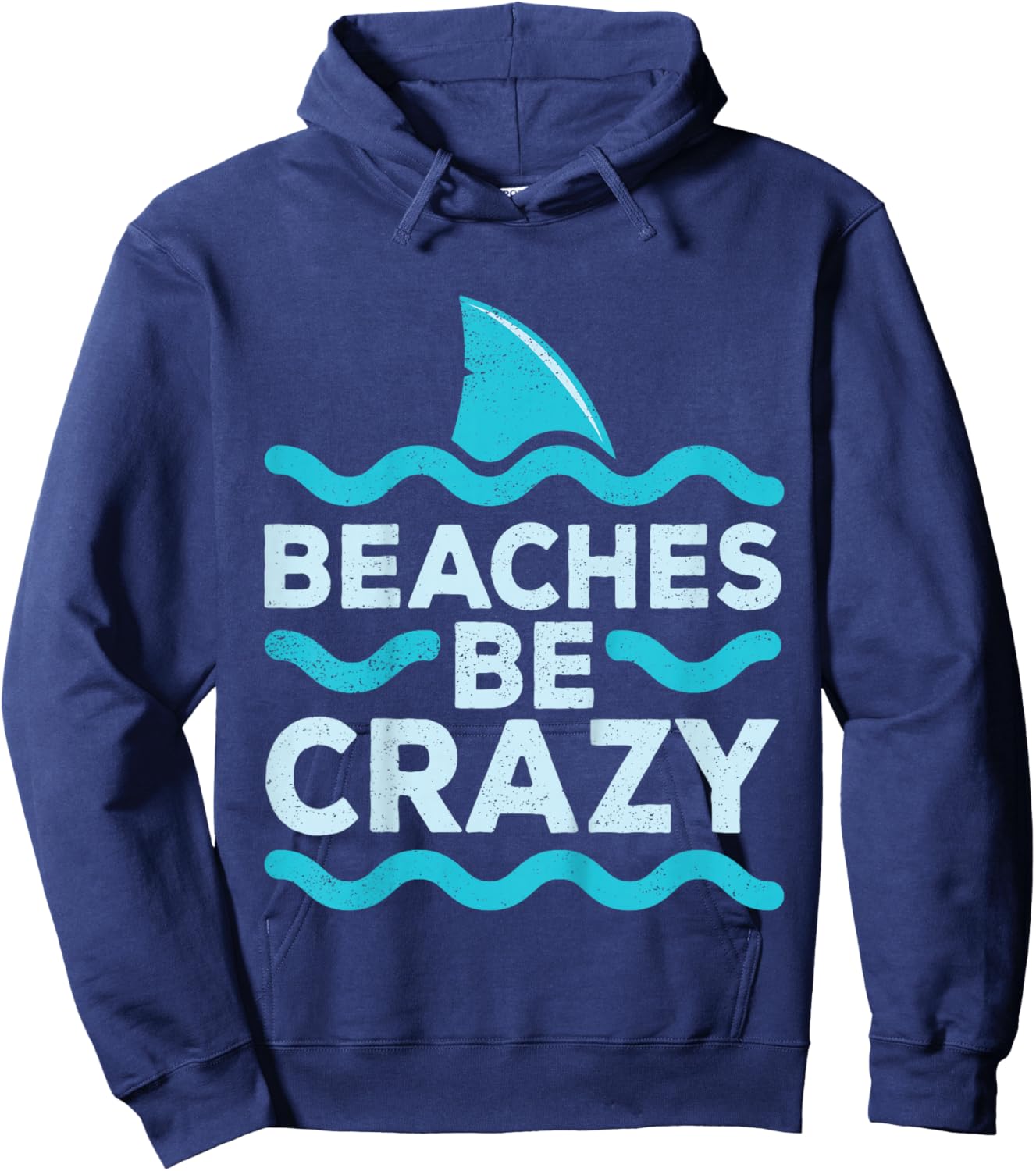 Kids Funny Beaches Be Crazy Shark Kids Beach Vacation Summer Hoodie - Hoodie | Navy