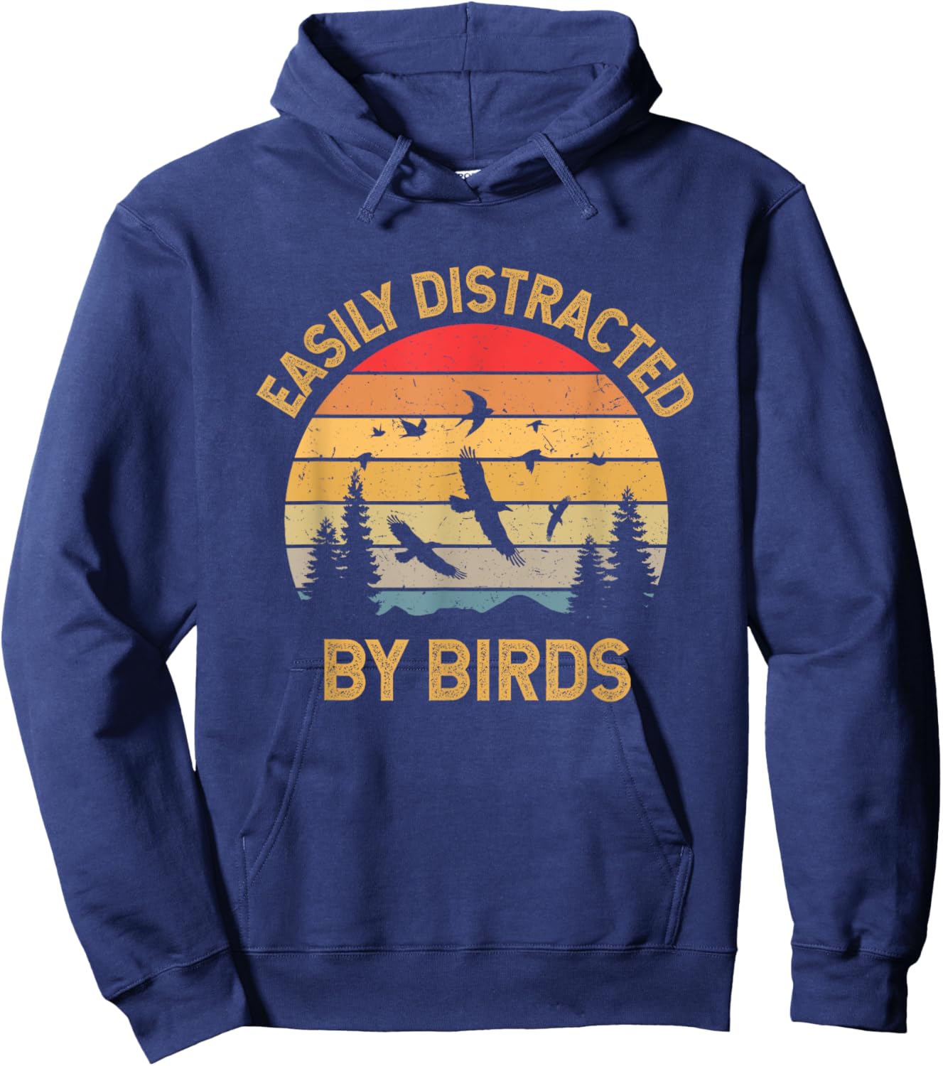 Easily Distracted By Birds Hoodie - Hoodie | Navy