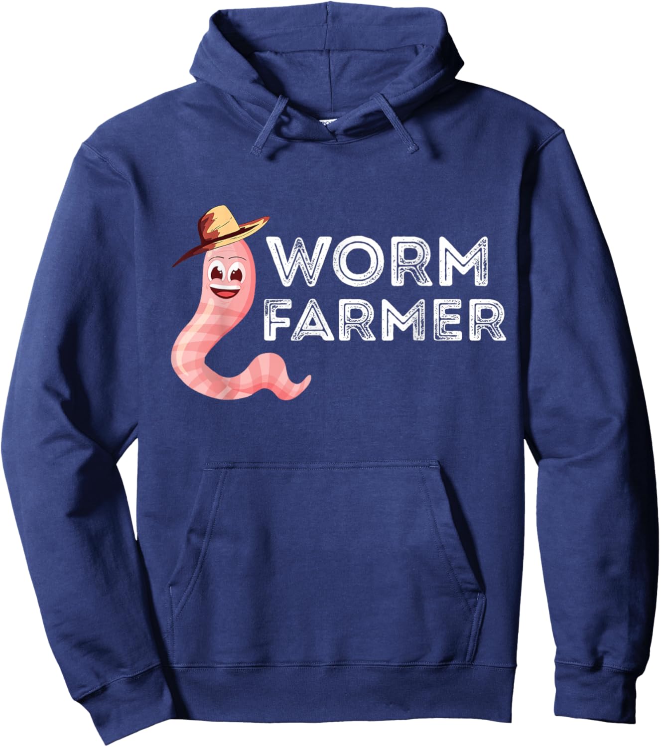 Worm Farmer Happy Worm Farmer Red Wiggler Worm Garden Hoodie - Hoodie | Navy