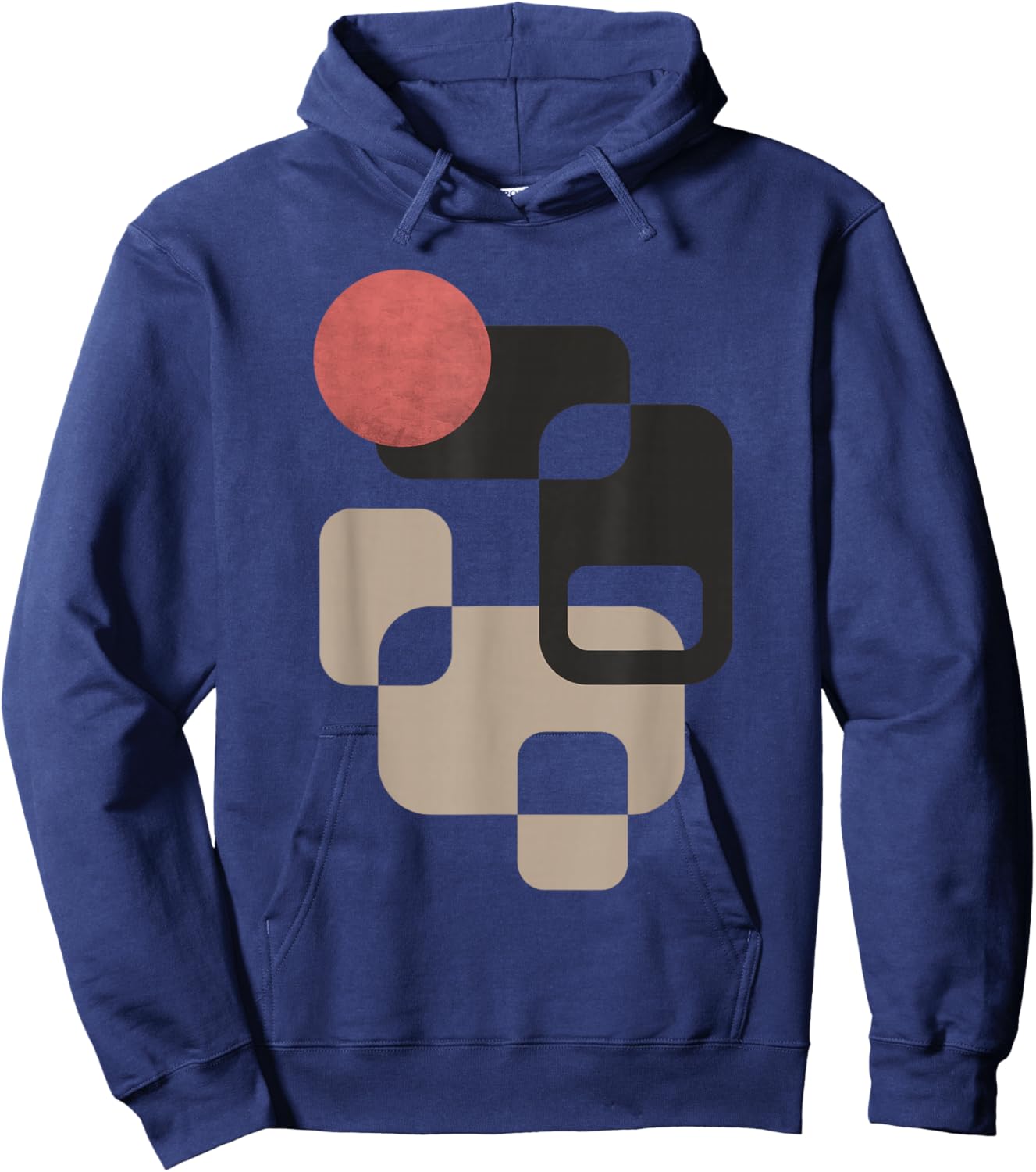 Retro Geometric Shapes Hoodie - Hoodie | Navy