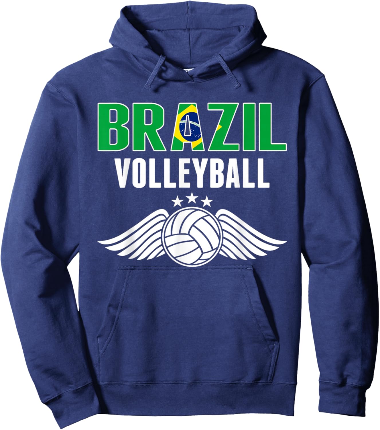 Brazil Volleyball Fans Jersey - Brazilian Flag Sport Lovers Hoodie - Hoodie | Navy