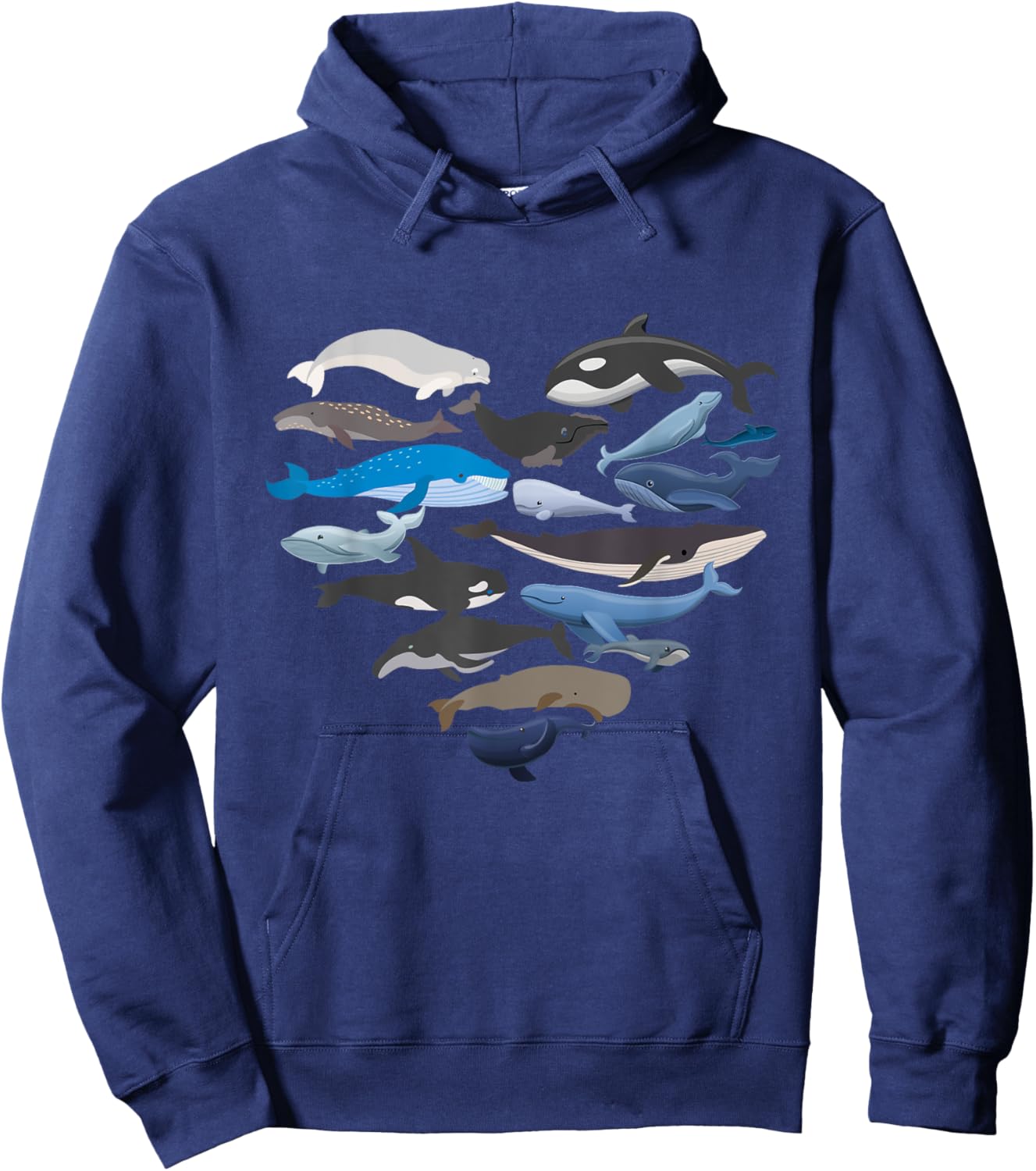 Whales Heart Shaped - Marine Biologist Whale Lover Wildlife Hoodie - Hoodie | Navy