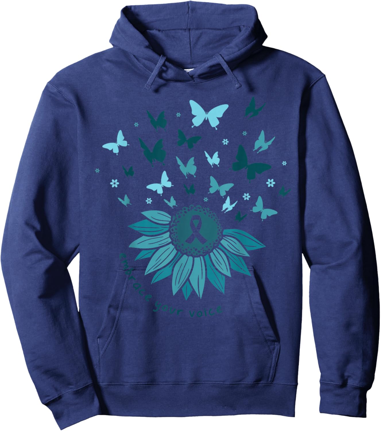 SAAM Sexual Assault Awareness Month We Wear Teal In April Hoodie - Hoodie | Navy