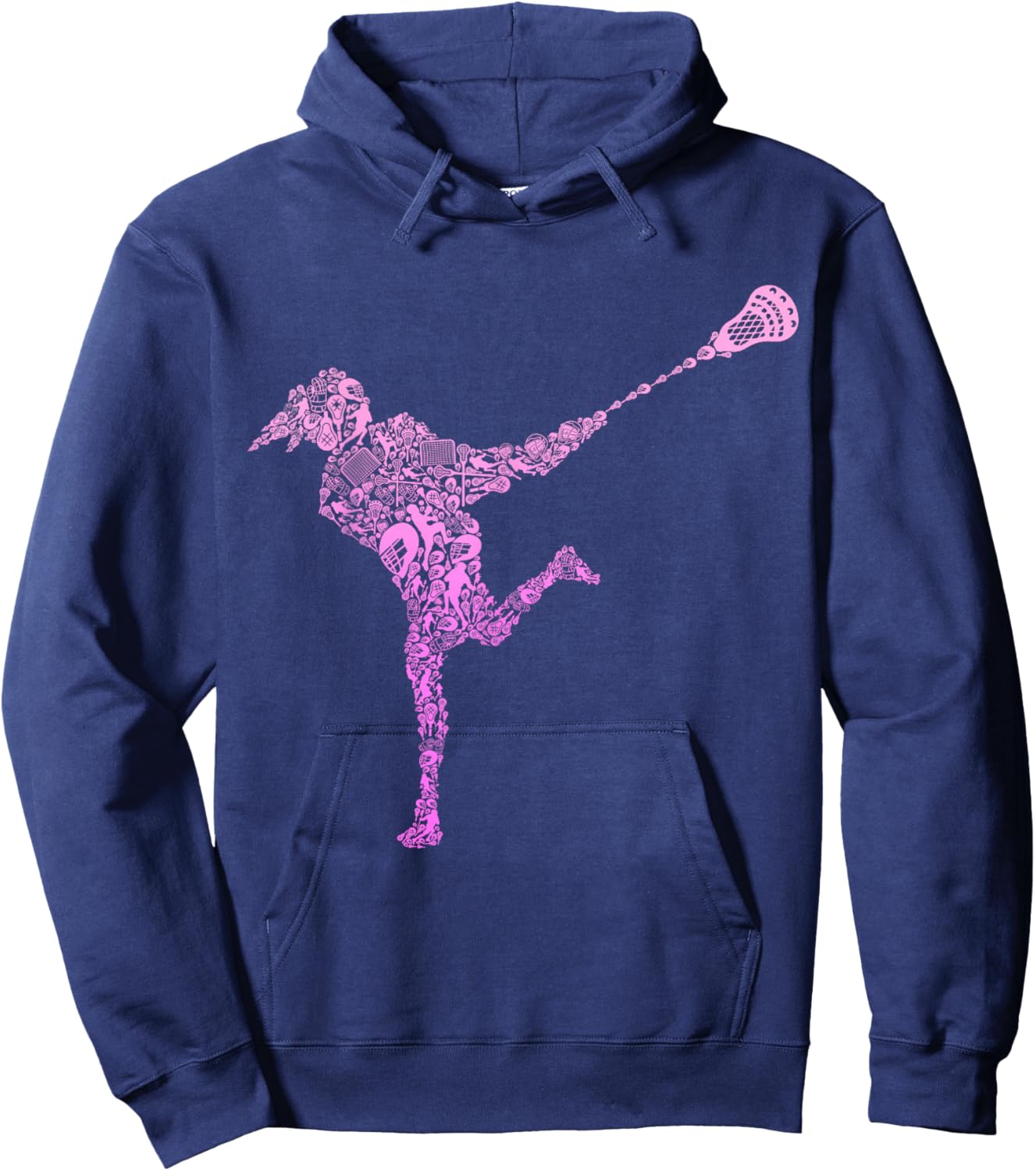 Lacrosse Player Youth Girls Women Kids Hoodie - Hoodie | Navy