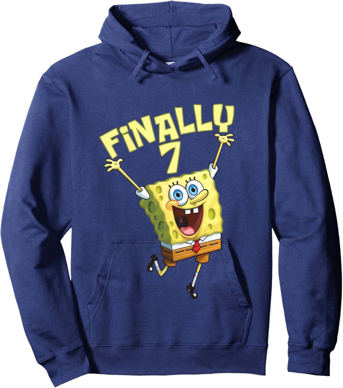 Mademark x SpongeBob SquarePants - Kids Original SpongeBob Square Pants - 7th Birthday. Finally 7. Hoodie - Hoodie | Navy