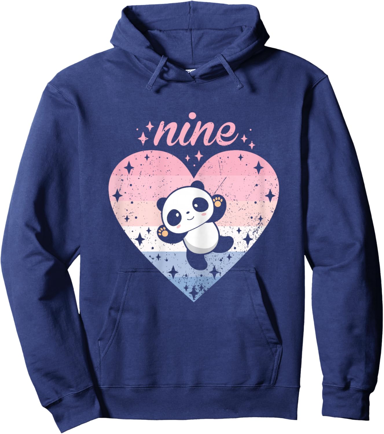 9 Year Old Cute Panda Birthday Girl 9th B-day Hoodie - Hoodie | Navy