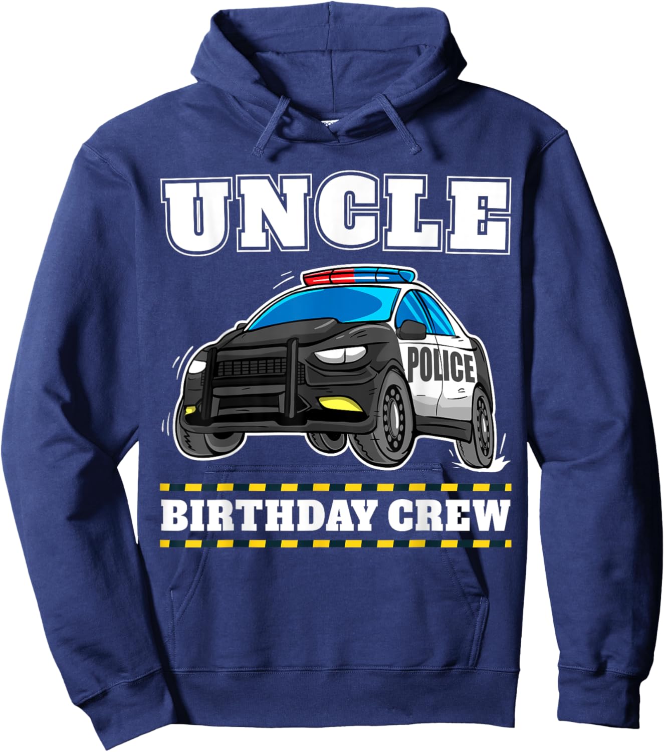 Uncle Birthday Crew Police Car Policeman Officer Hoodie - Hoodie | Navy