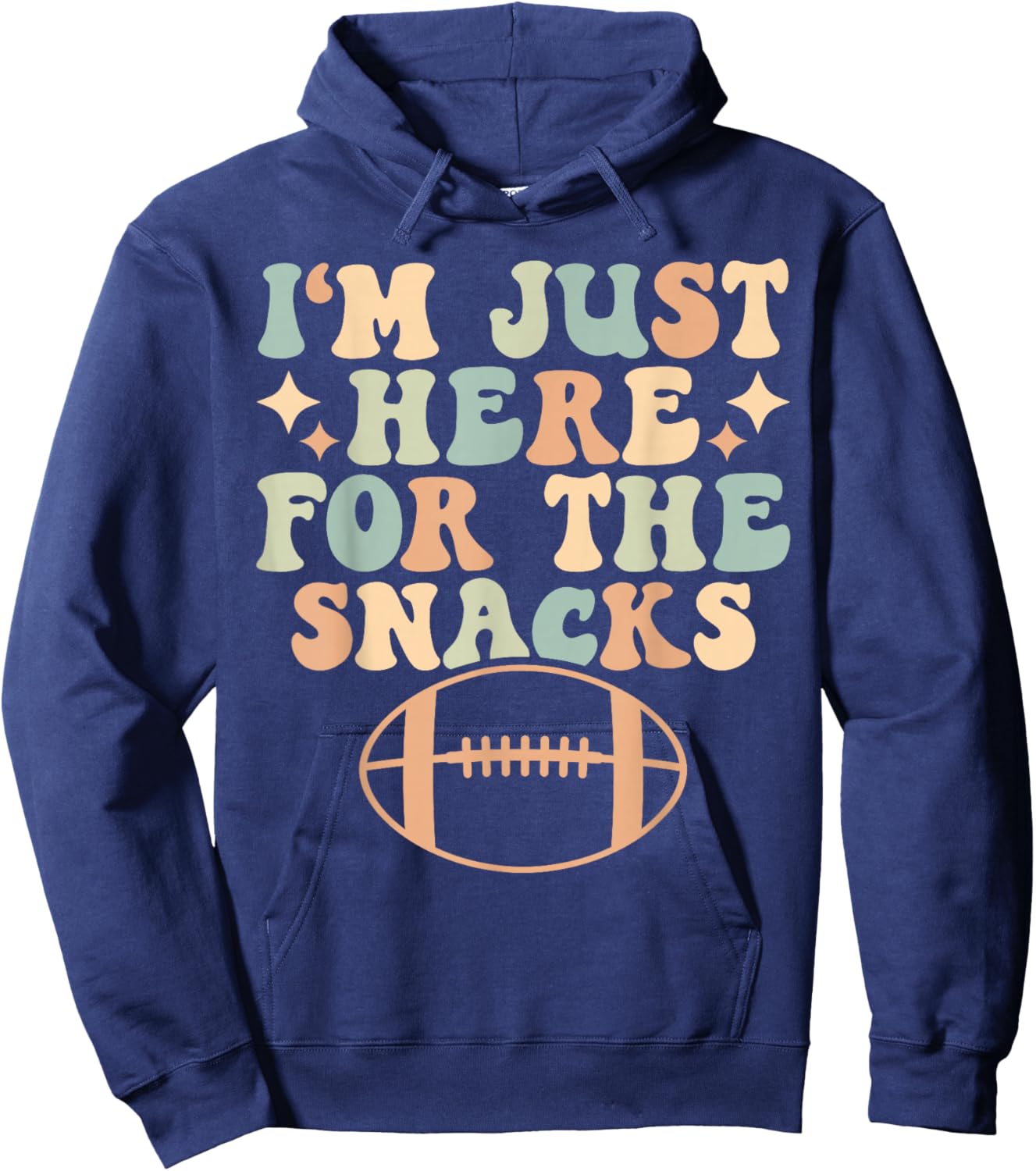 Retro I'm Just Here For The Snacks Fantasy Football Hoodie - Hoodie | Navy