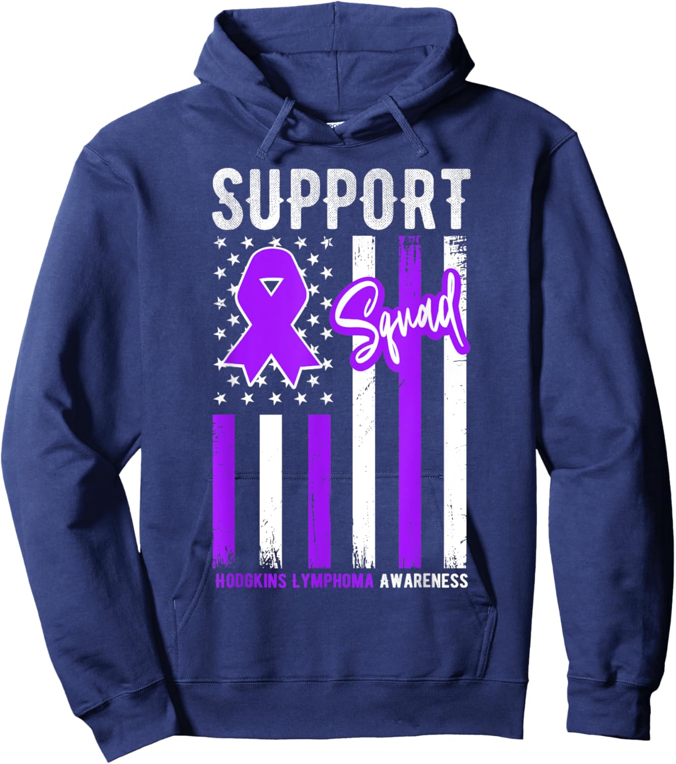 Support Squad Hodgkin's Lymphoma Cancer Disease Awareness Hoodie - Hoodie | Navy