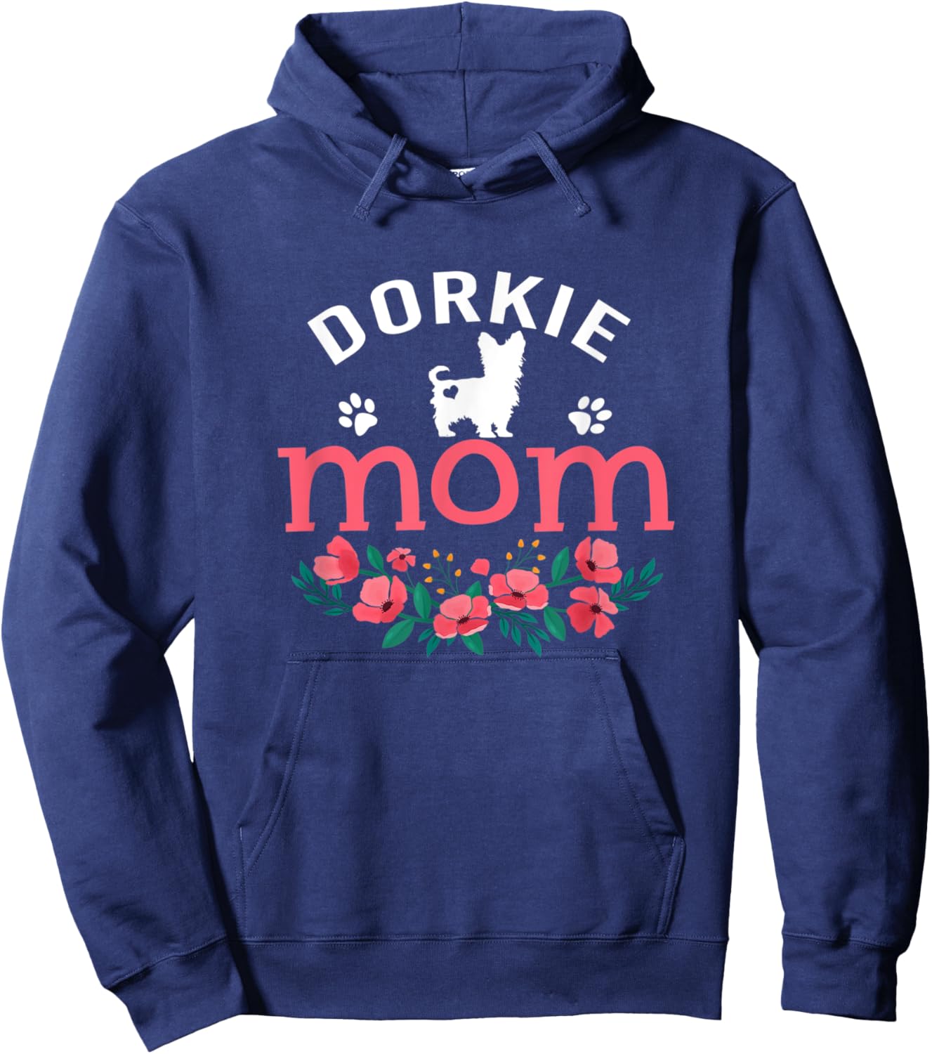 Dorkie Mom Gifts Mama Dorkie Dog Pet Lovers Christmas Hoodie - Hoodie | Navy
