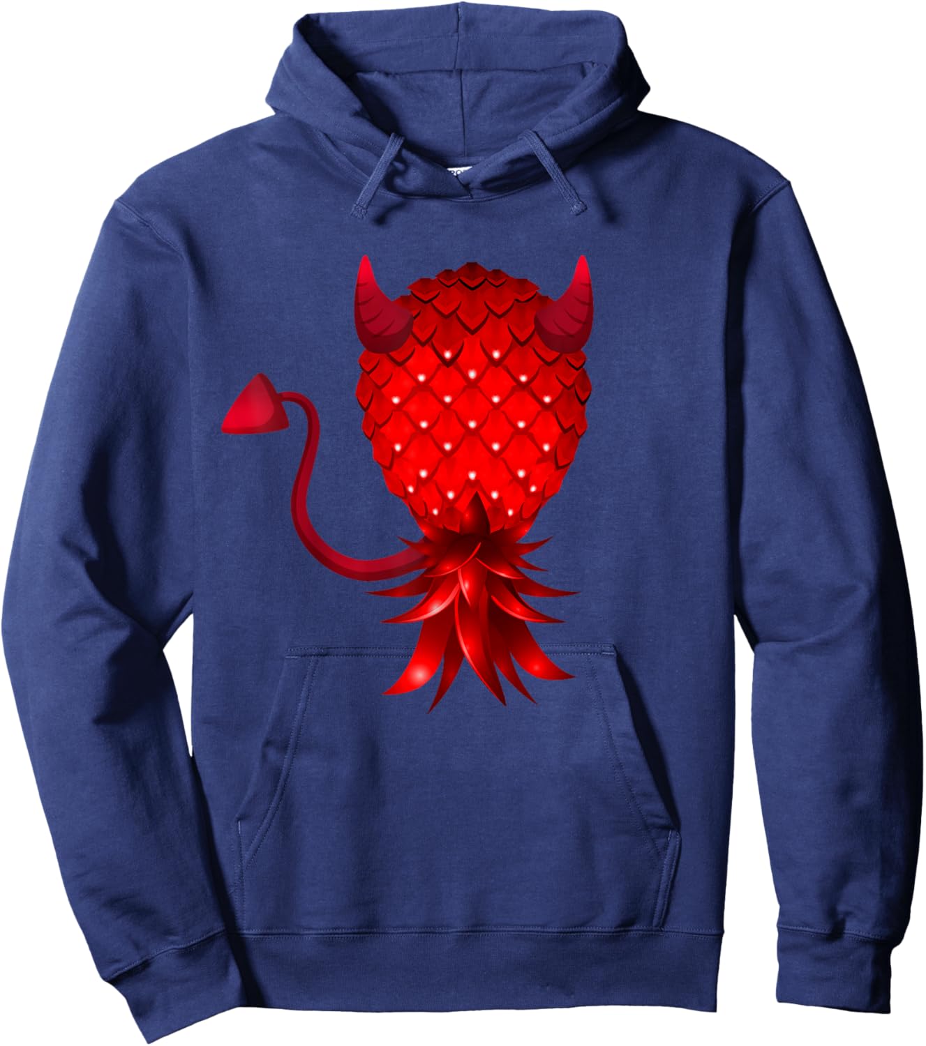 Swinger Upside Down Bad Pineapple Devil Horn Hoodie - Hoodie | Navy