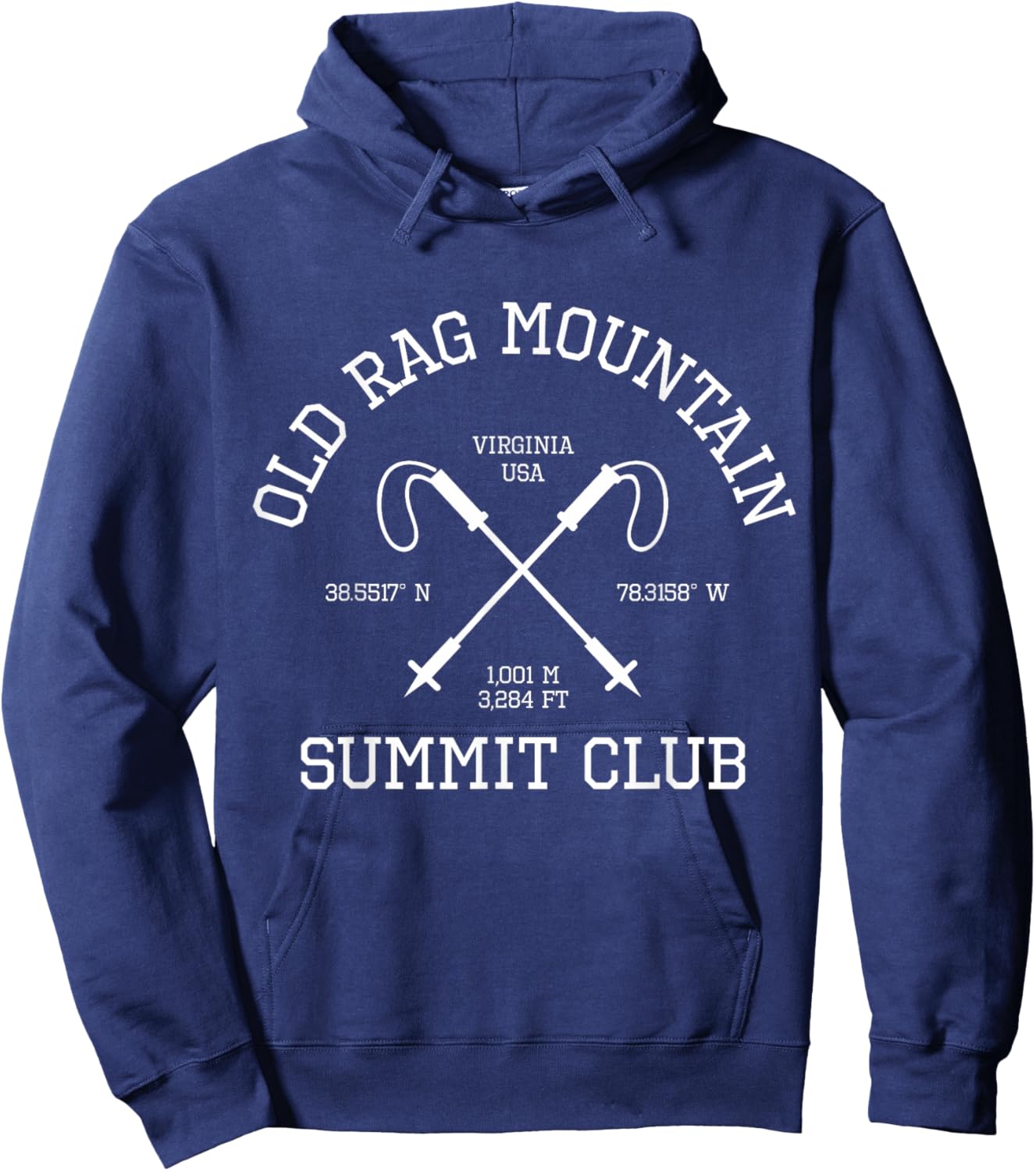 Climbed Old Rag Mountain Summit Club Hike Virginia USA Hoodie - Hoodie | Navy