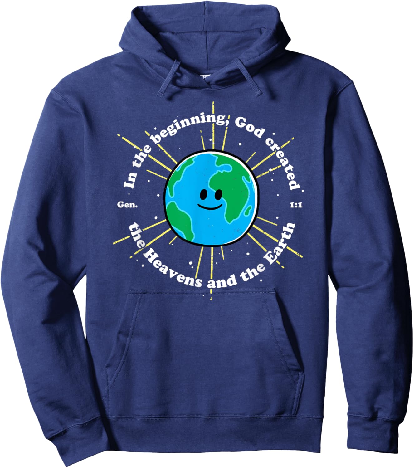 In the Beginning God Created the Heavens and the Earth Hoodie - Hoodie | Navy