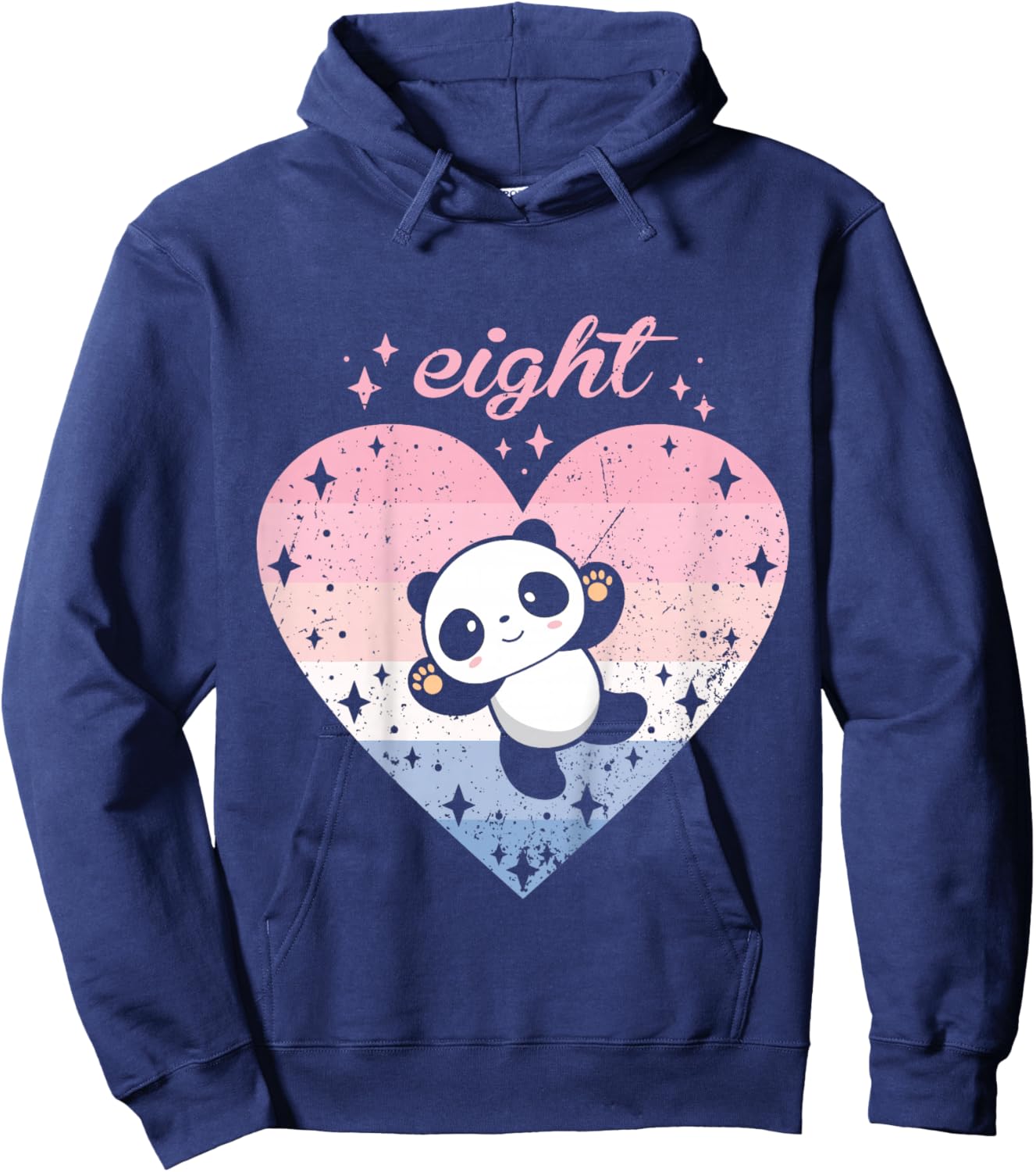 8 Year Old Cute Panda Birthday Girl 8th B-day Hoodie - Hoodie | Navy