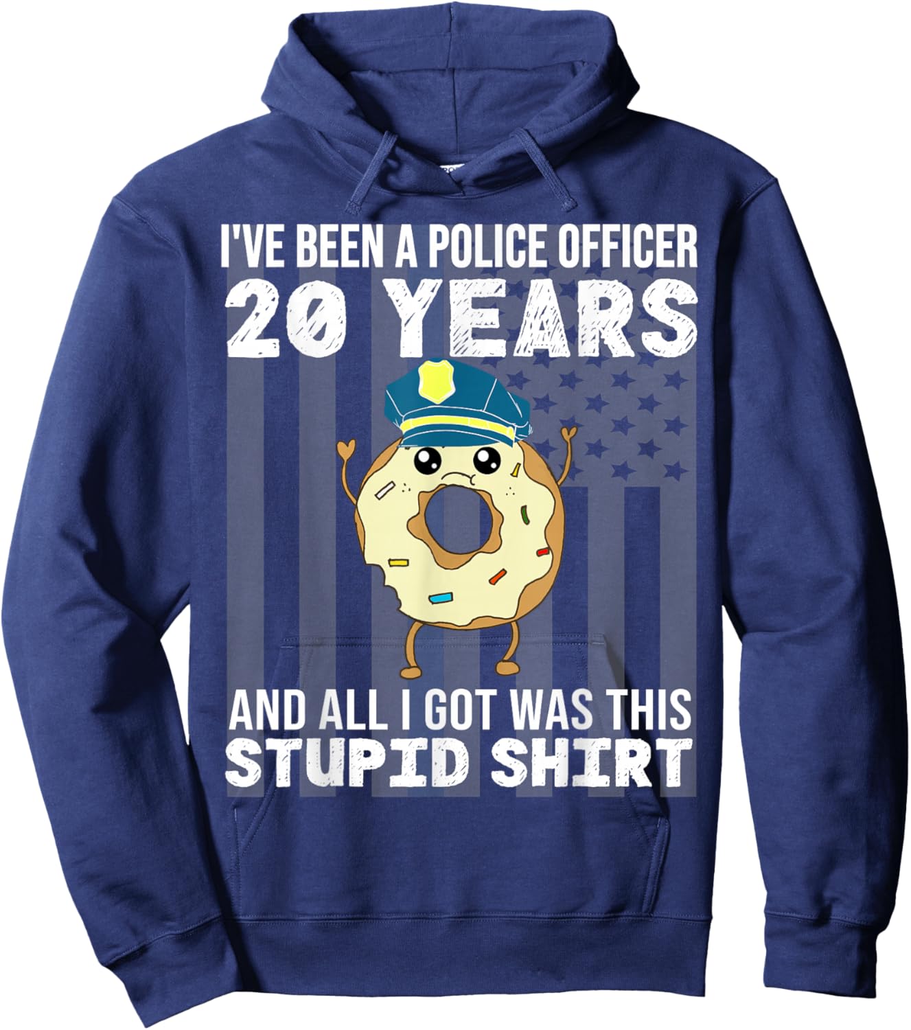 20 Year Police Officer Anniversary 20 Years of Service Hoodie - Hoodie | Navy