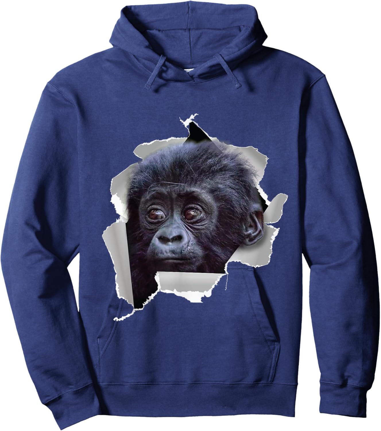 Funny Monkey Gorillas Baby Gorilla Face Costume Hoodie - Hoodie | Navy