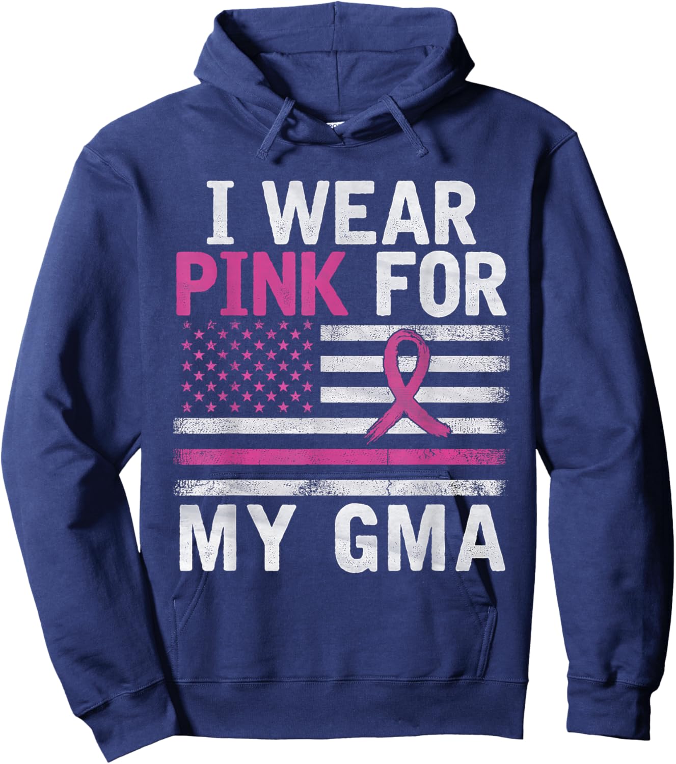 Breast Cancer Awareness Month Cute I Wear Pink For My Gma Hoodie - Hoodie | Navy