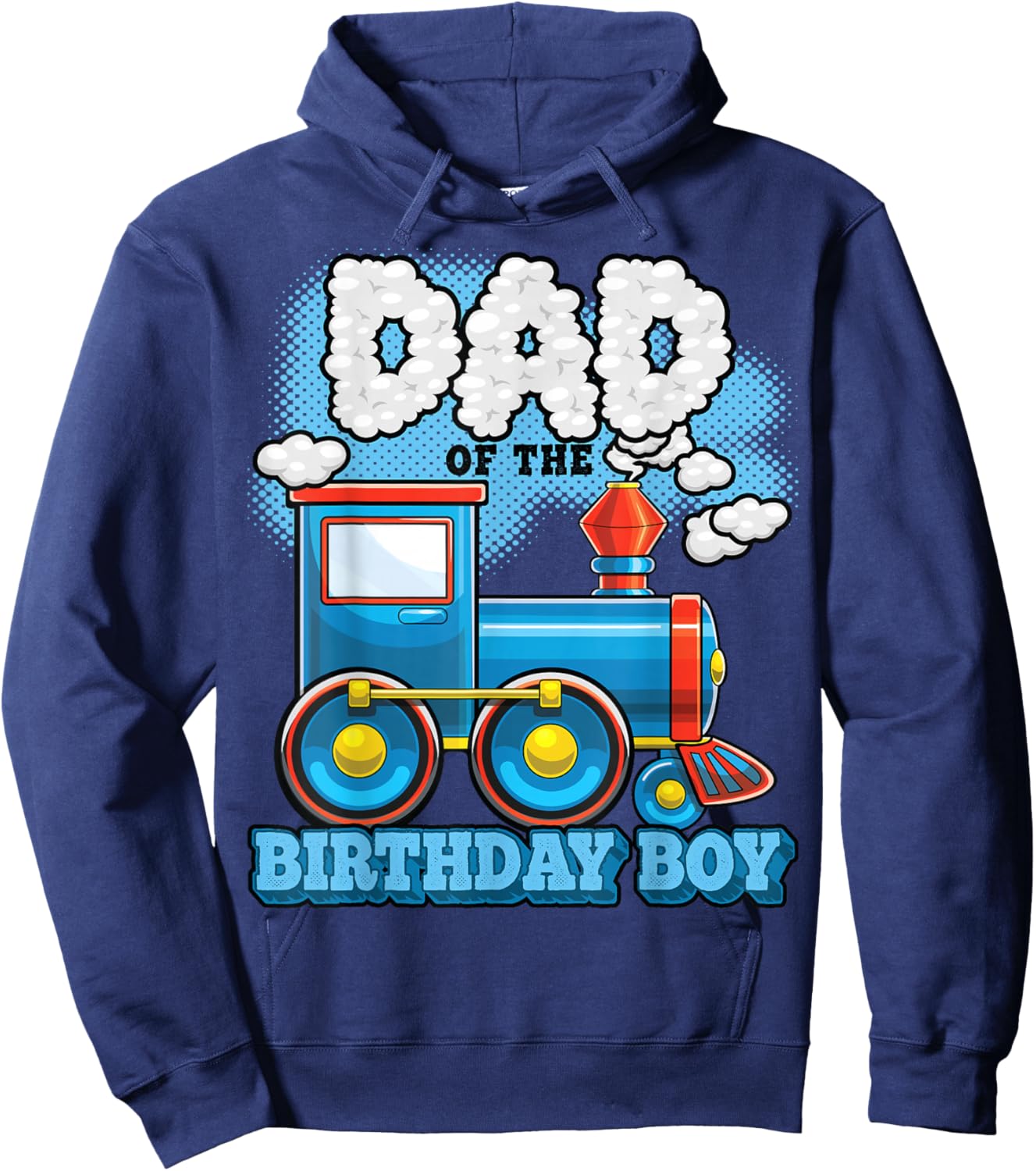 I'm Dad of the Birthday Boy Train Birthday Party Supply Hoodie - Hoodie | Navy