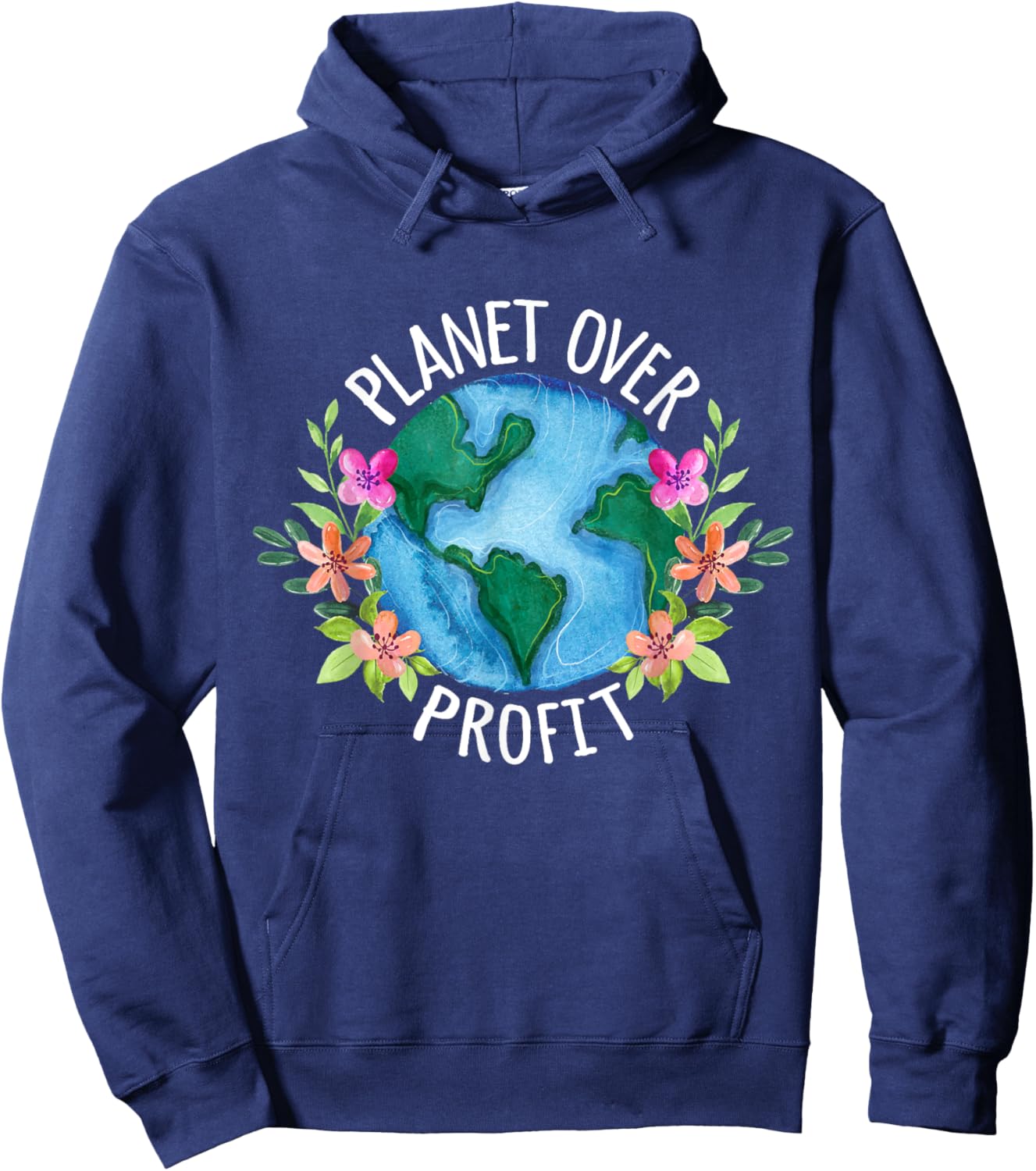 Planet Over Profit Save The Earth Campaign Awareness Hoodie - Hoodie | Navy
