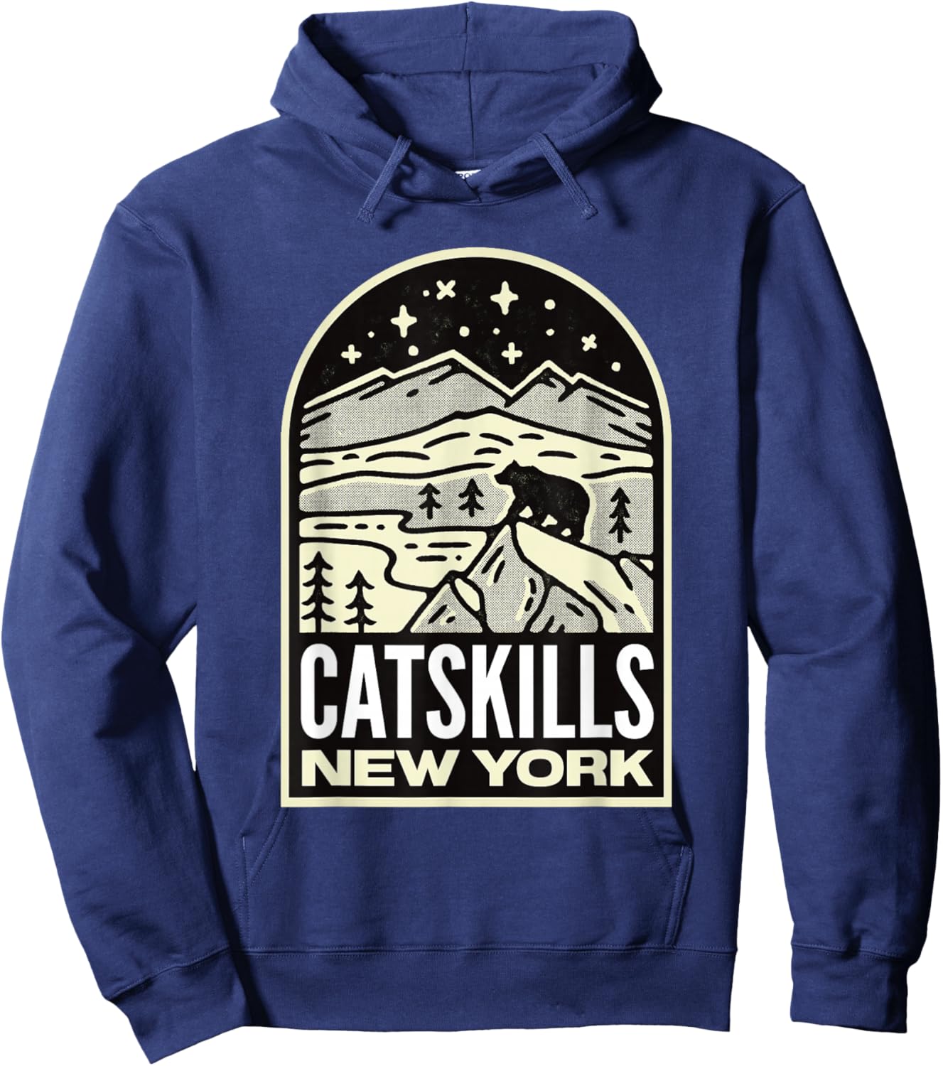 Catskills New York Mountains Vintage Hoodie - Hoodie | Navy