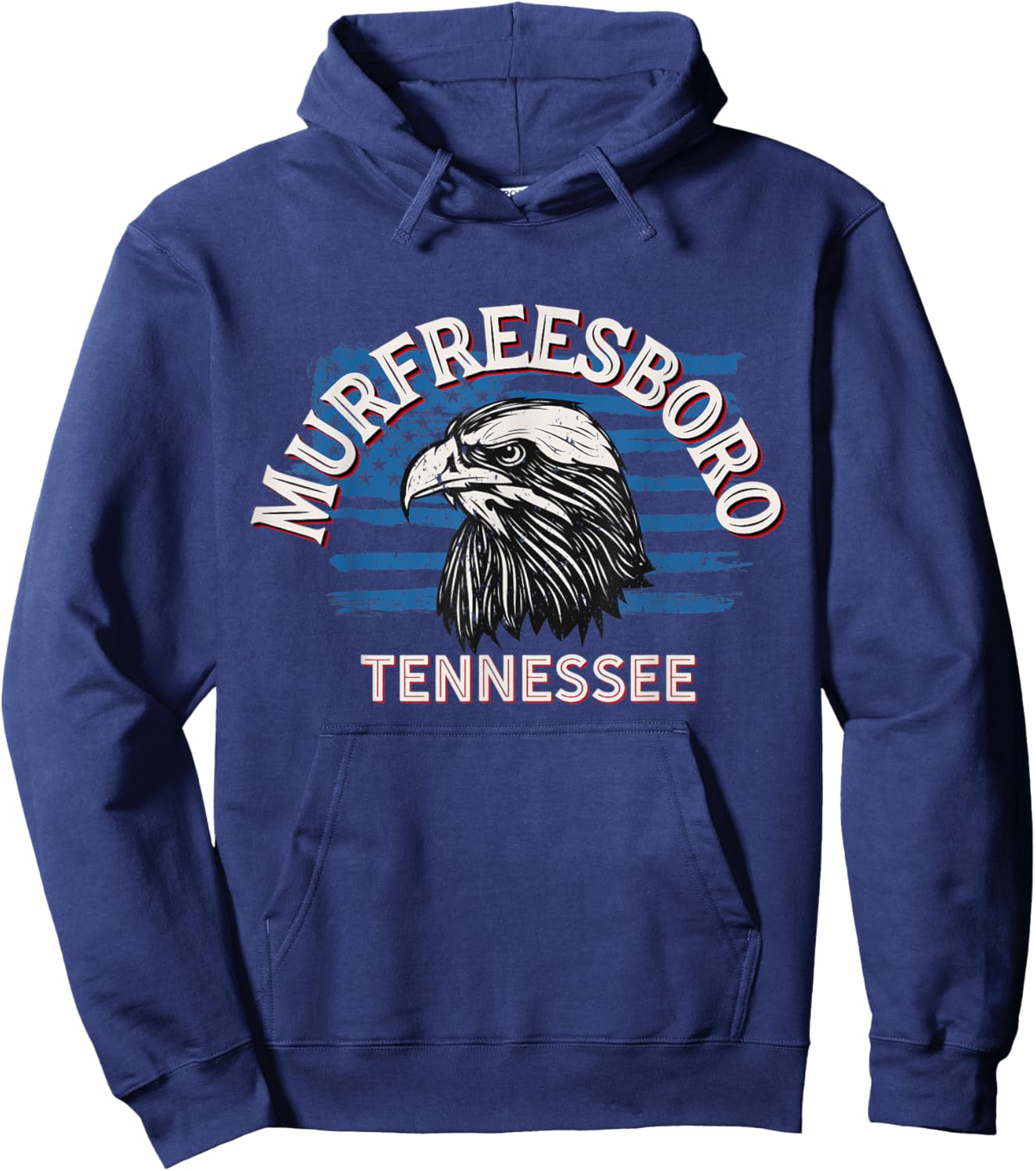 Retro Eagle USA Flag Tennessee - Vintage Murfreesboro Women Men Hoodie - Hoodie | Navy
