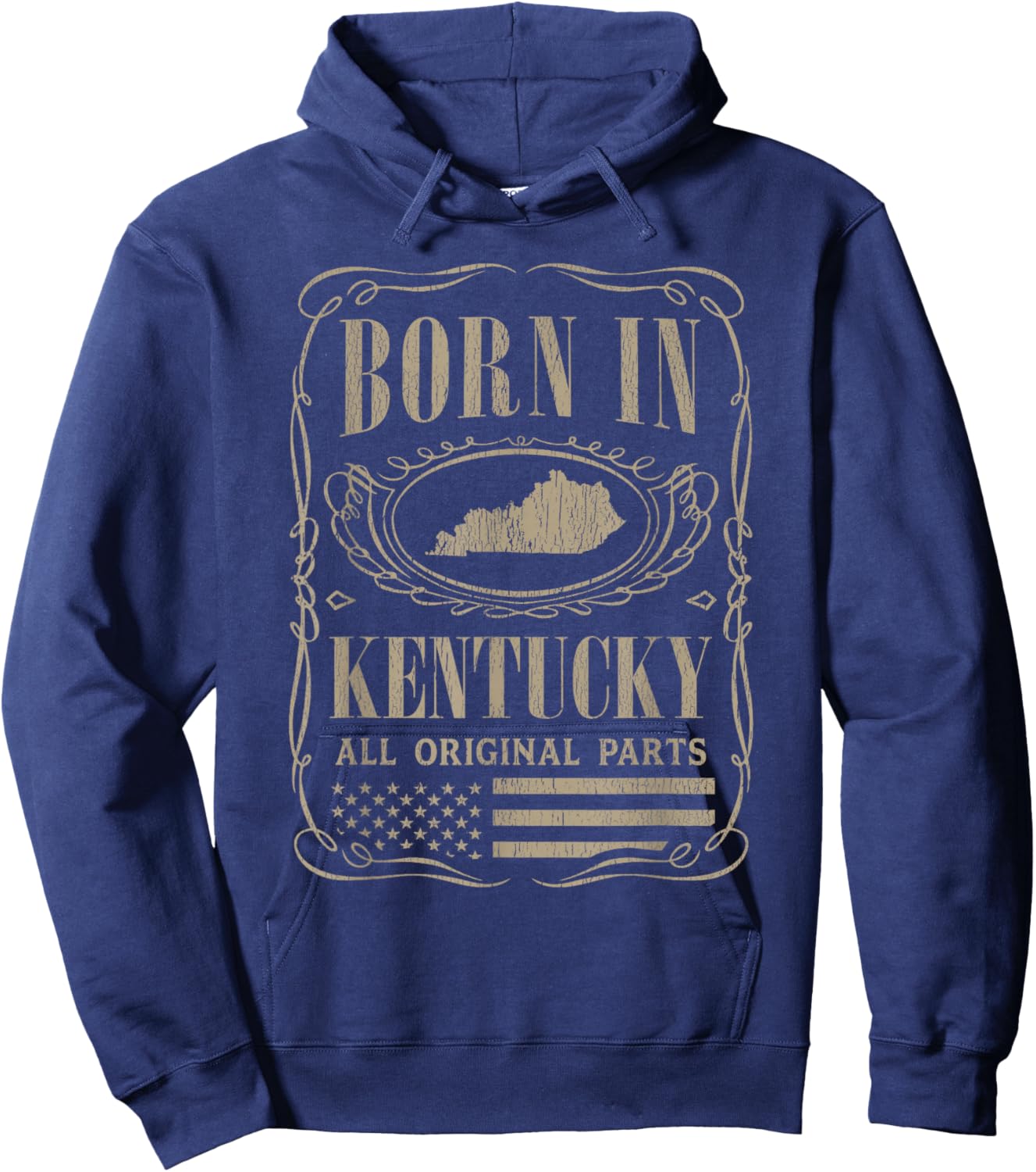 Vintage Classic America Land Map US States Born Kentucky Hoodie - Hoodie | Navy