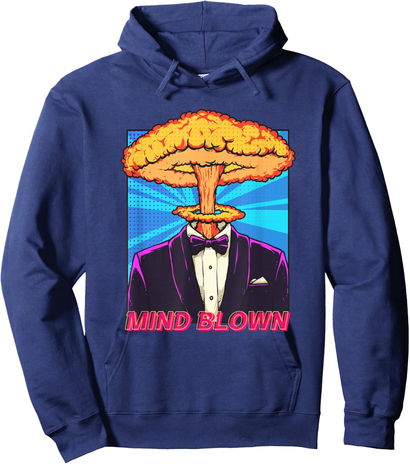 Mind Blown Pop Art Movement Exploding Head Comic Book Lover Hoodie - Hoodie | Navy