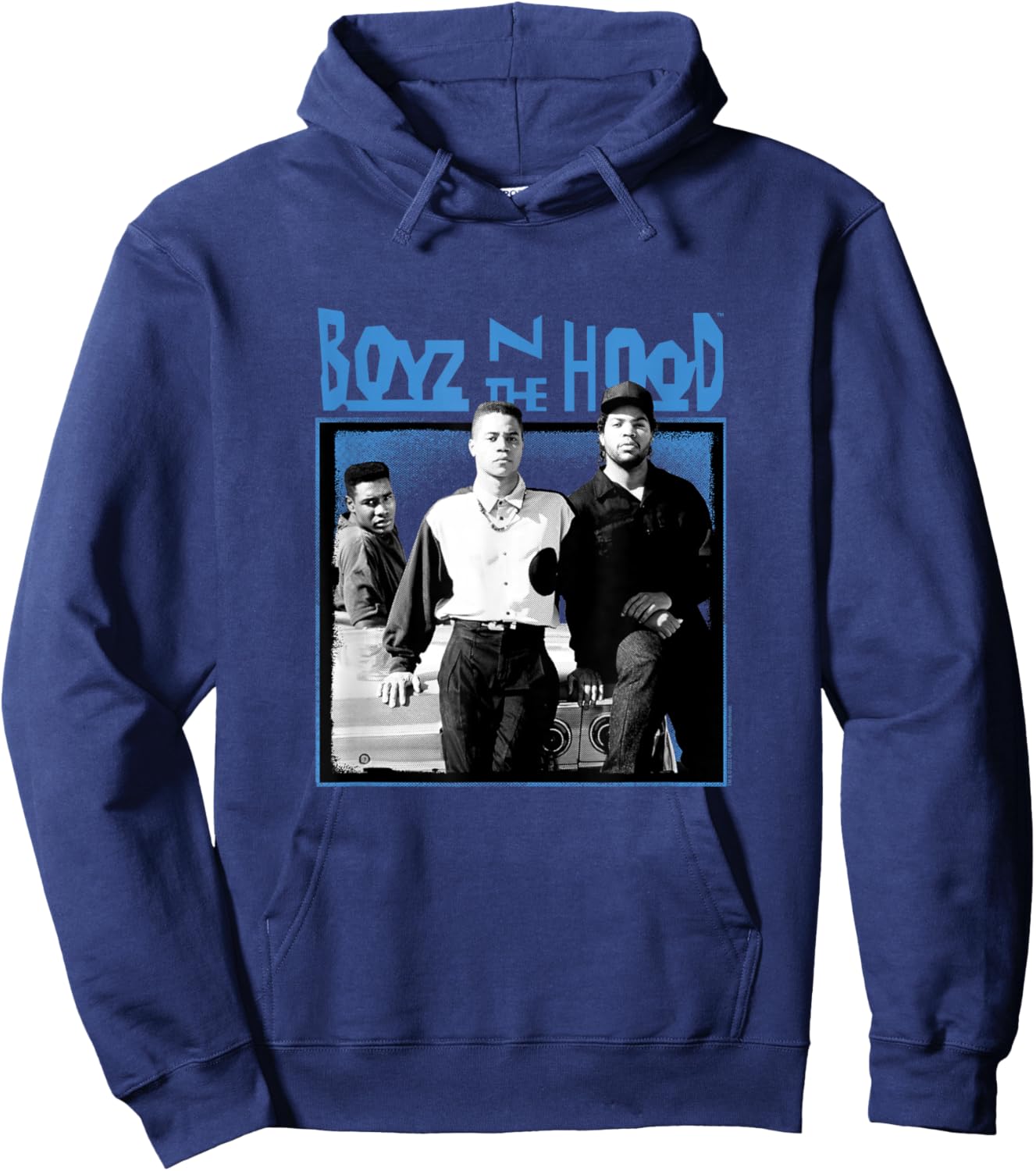 Boyz n The Hood Group with Blue Logo Small Hoodie - Hoodie | Navy