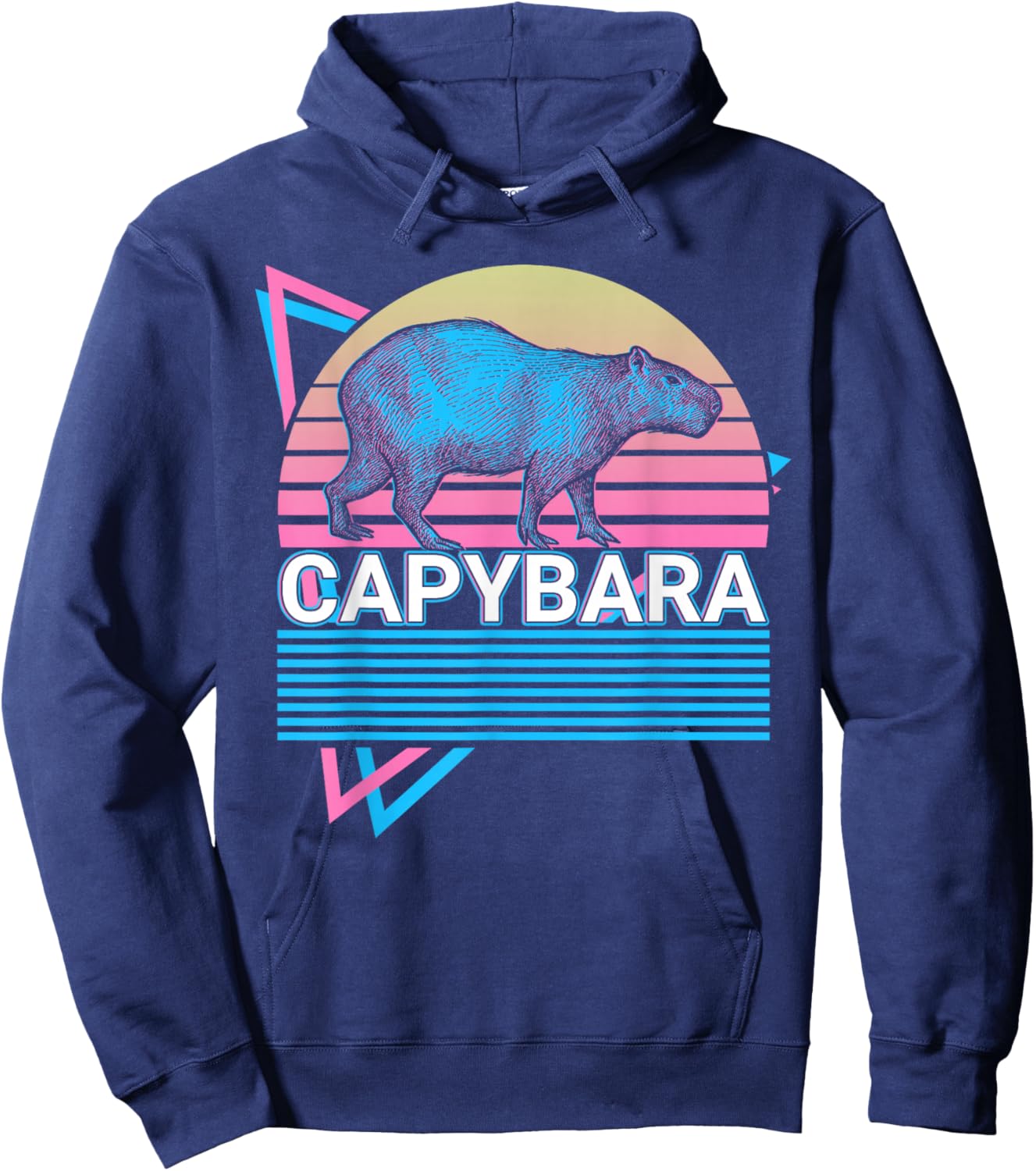 Capybara Retro Hoodie - Hoodie | Navy