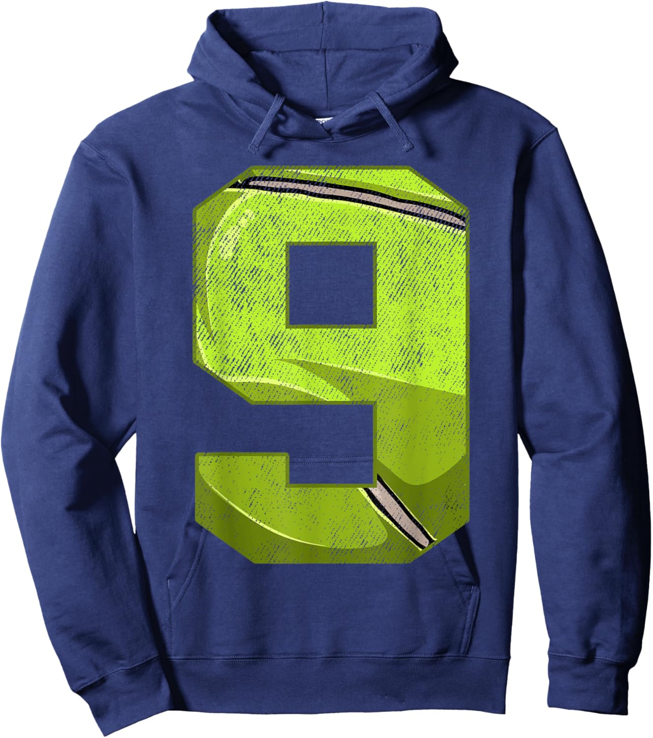 9th Birthday Party Nine 9 Year Old Tennis Bday Boy Girl Hoodie - Hoodie | Navy