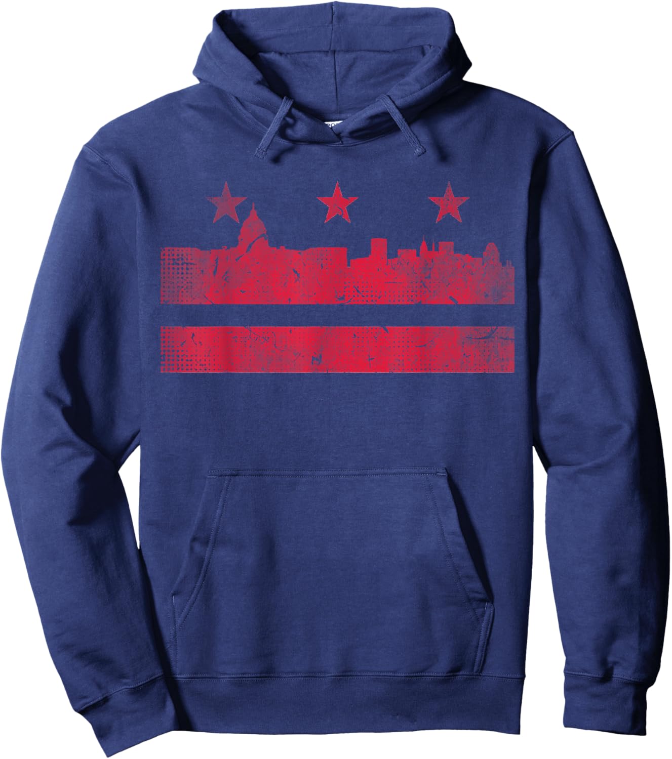 Washington DC City Skyline Vintage Silhouette USA Men Women Hoodie - Hoodie | Navy